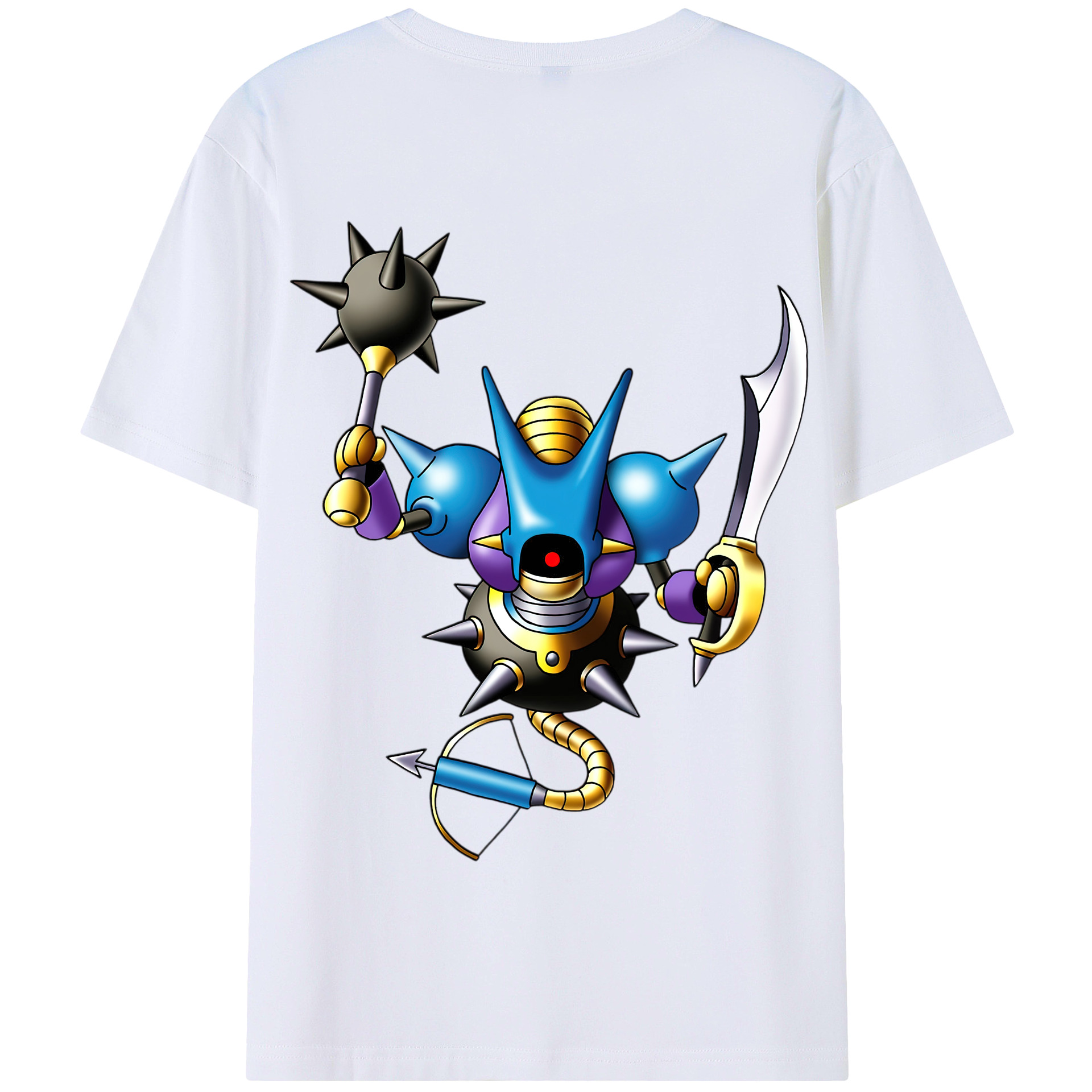 （画像用） ドラゴンクエスト Doragon Kuesuto Dragon Quest 綿100％半袖Tシャツ（背面プリント）