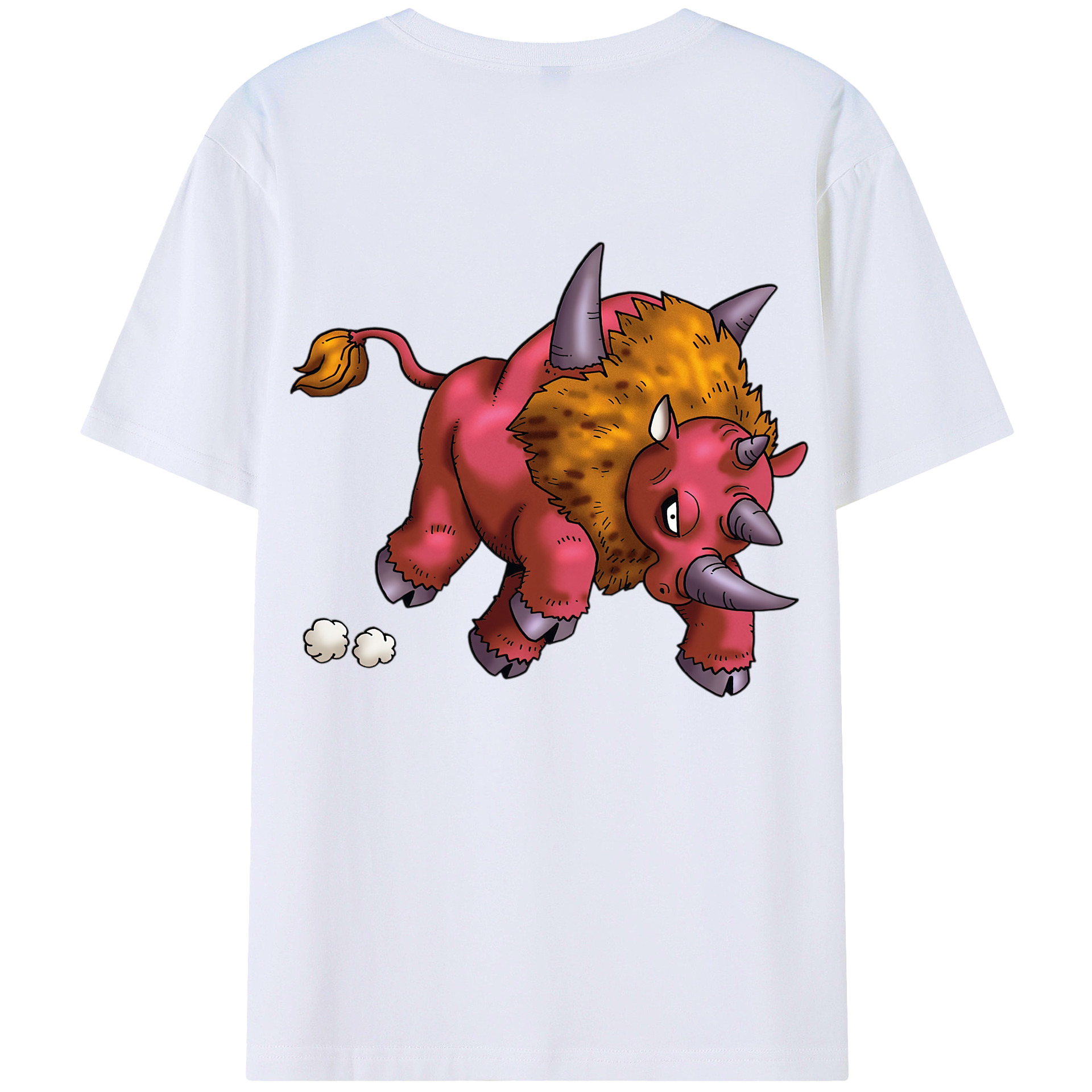 （画像用） ドラゴンクエスト Doragon Kuesuto Dragon Quest 綿100％半袖Tシャツ（背面プリント）