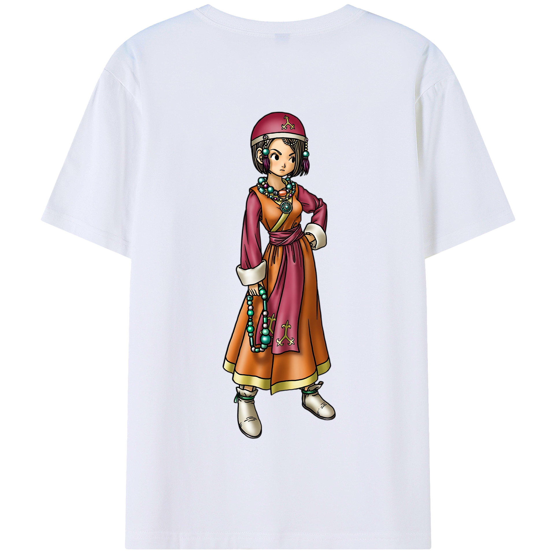 （画像用） ドラゴンクエスト Doragon Kuesuto Dragon Quest 綿100％半袖Tシャツ（背面プリント）