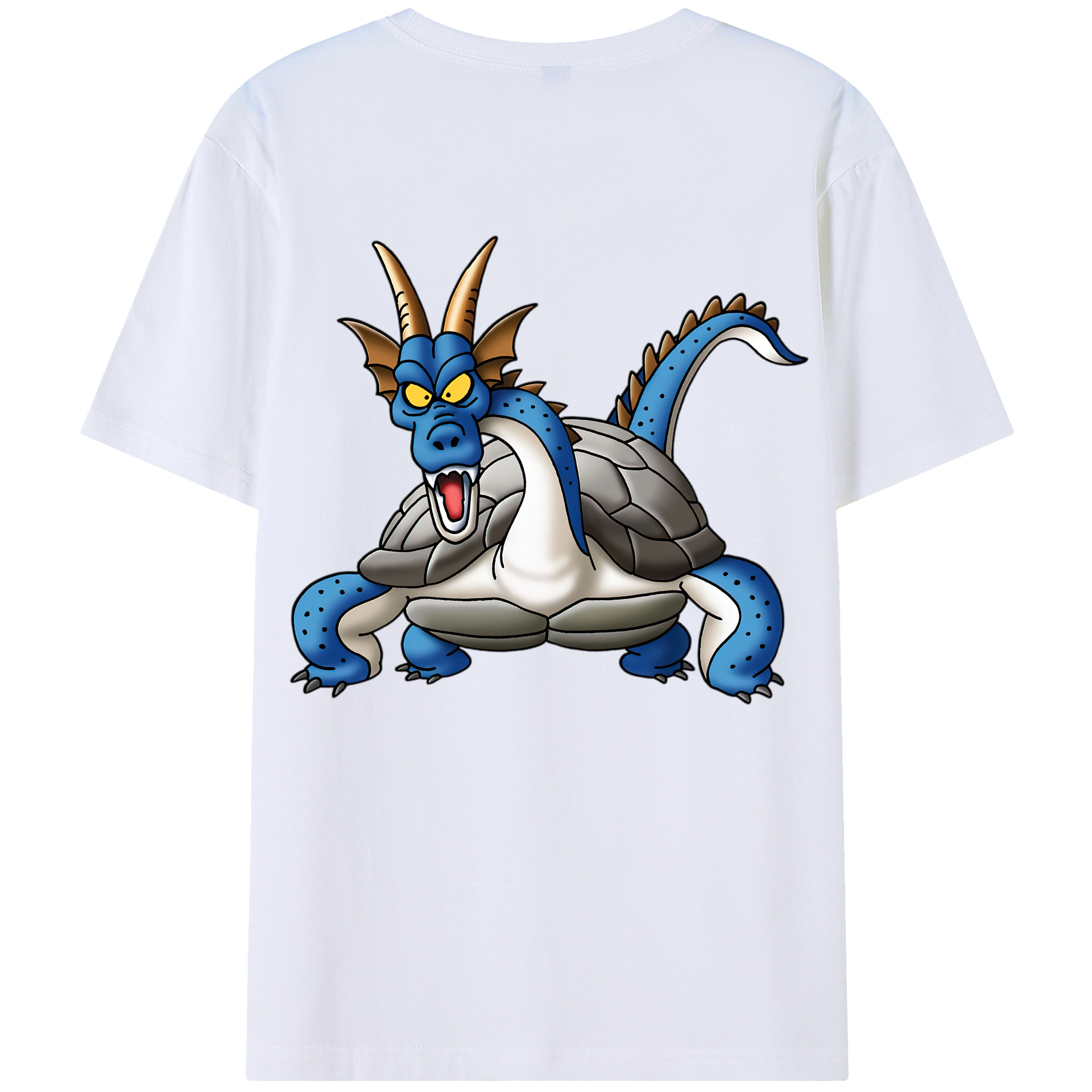 （画像用） ドラゴンクエスト Doragon Kuesuto Dragon Quest 綿100％半袖Tシャツ（背面プリント）