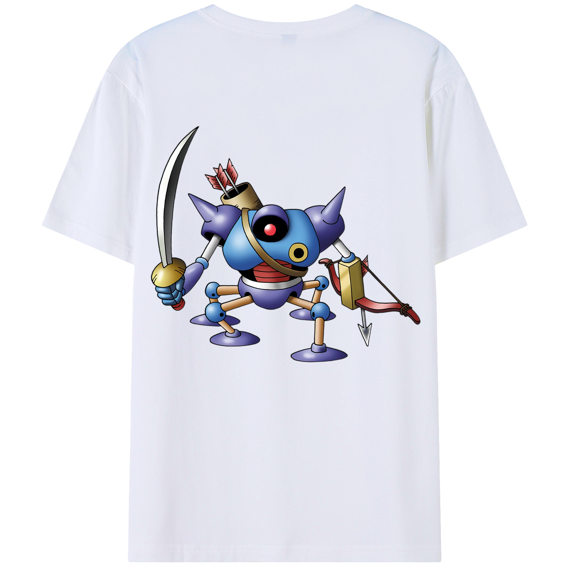 （画像用） ドラゴンクエスト Doragon Kuesuto Dragon Quest 綿100％半袖Tシャツ（背面プリント）