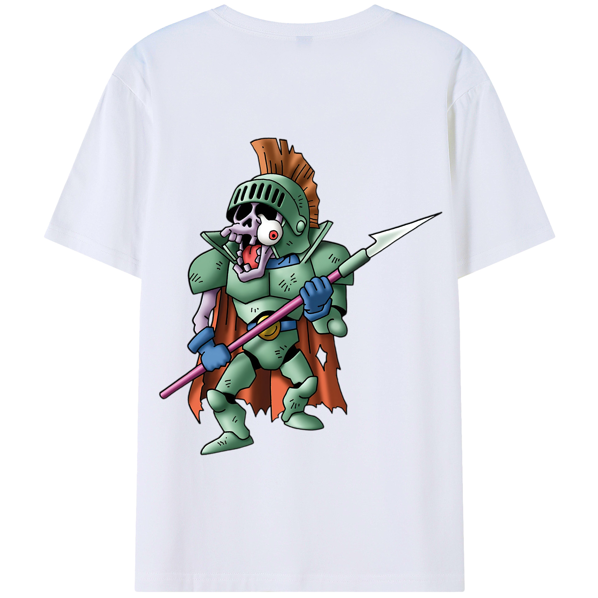 （画像用） ドラゴンクエスト Doragon Kuesuto Dragon Quest 綿100％半袖Tシャツ（背面プリント）