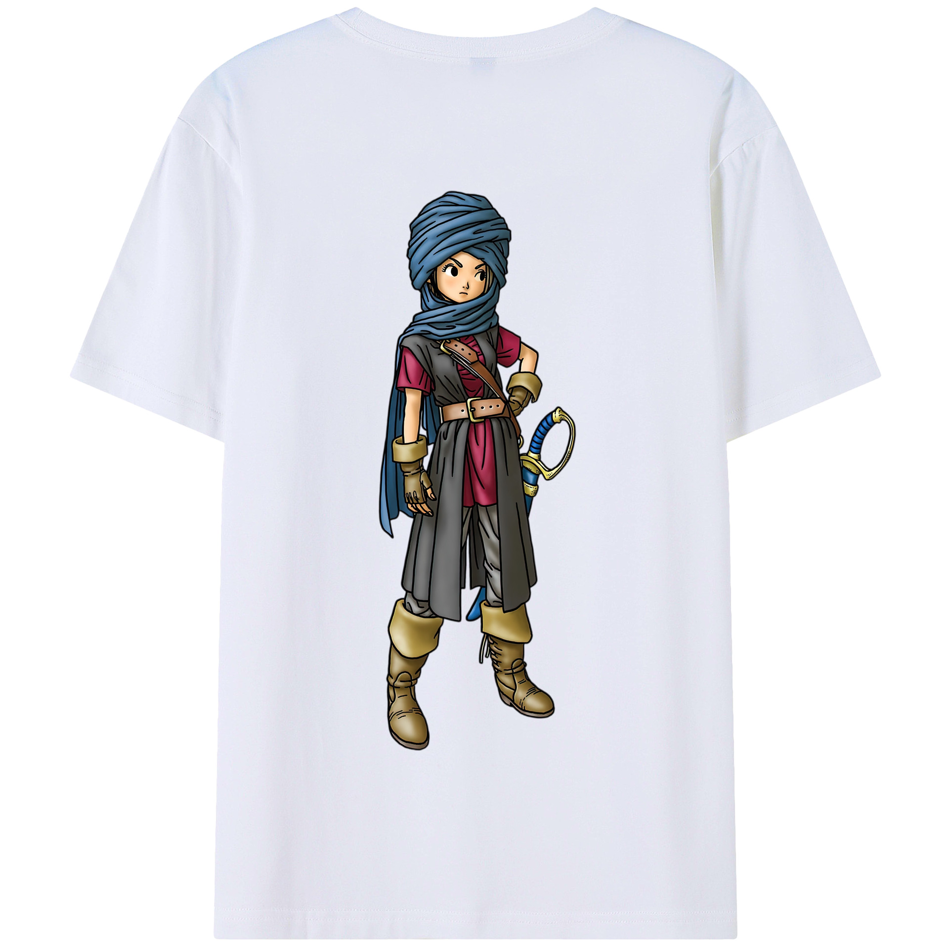 （画像用） ドラゴンクエスト Doragon Kuesuto Dragon Quest 綿100％半袖Tシャツ（背面プリント）