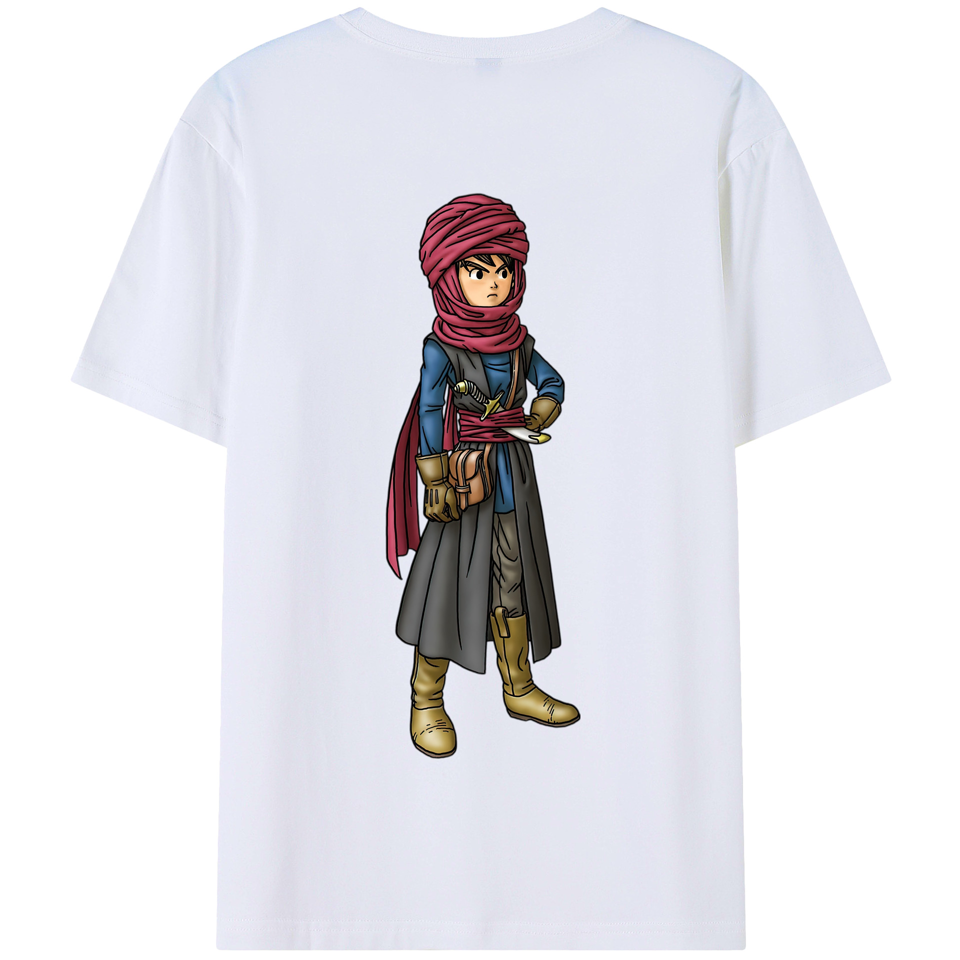 （画像用） ドラゴンクエスト Doragon Kuesuto Dragon Quest 綿100％半袖Tシャツ（背面プリント）