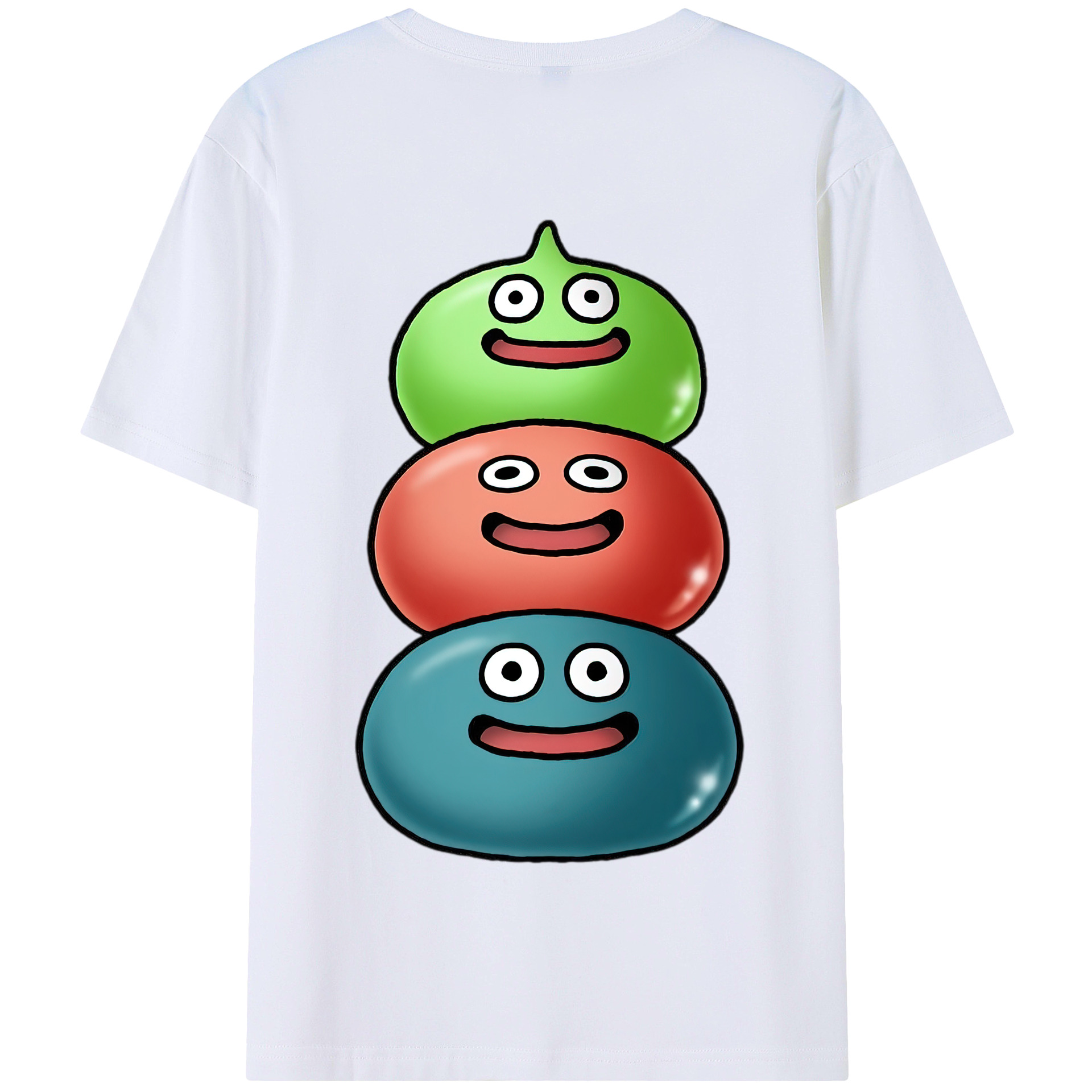 （画像用） ドラゴンクエスト Doragon Kuesuto Dragon Quest 綿100％半袖Tシャツ（背面プリント）