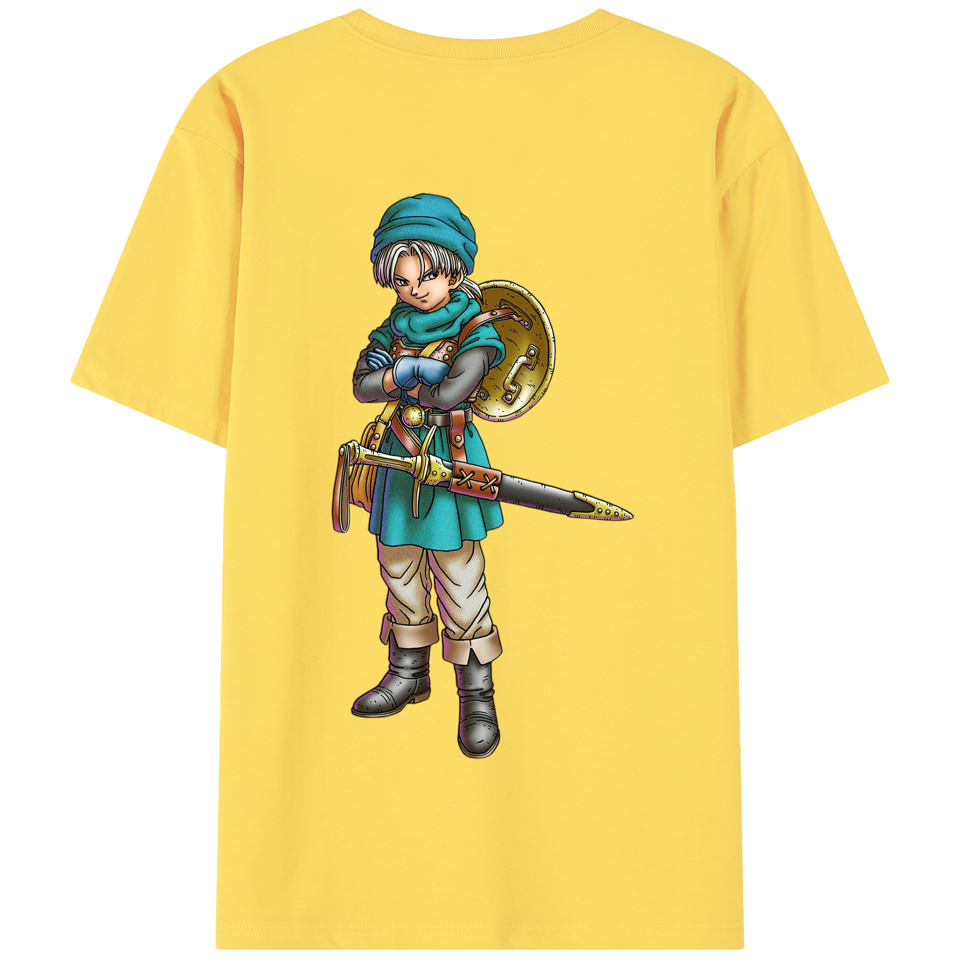 （画像用） ドラゴンクエスト Doragon Kuesuto Dragon Quest 綿100％半袖Tシャツ（背面プリント）