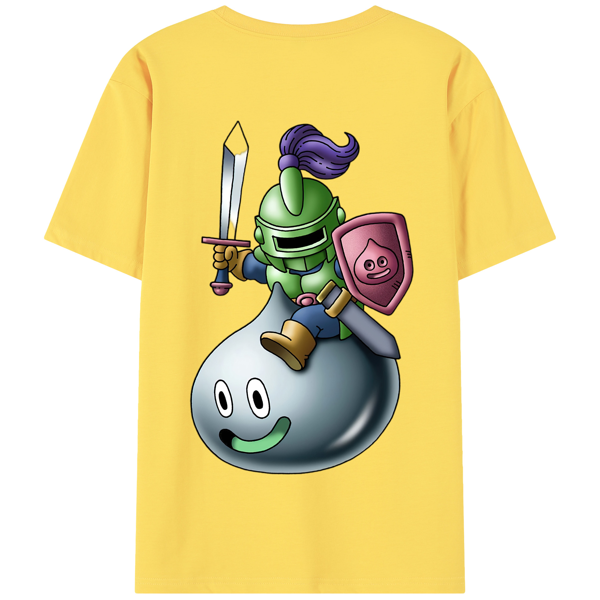 （画像用） ドラゴンクエスト Doragon Kuesuto Dragon Quest 綿100％半袖Tシャツ（背面プリント）
