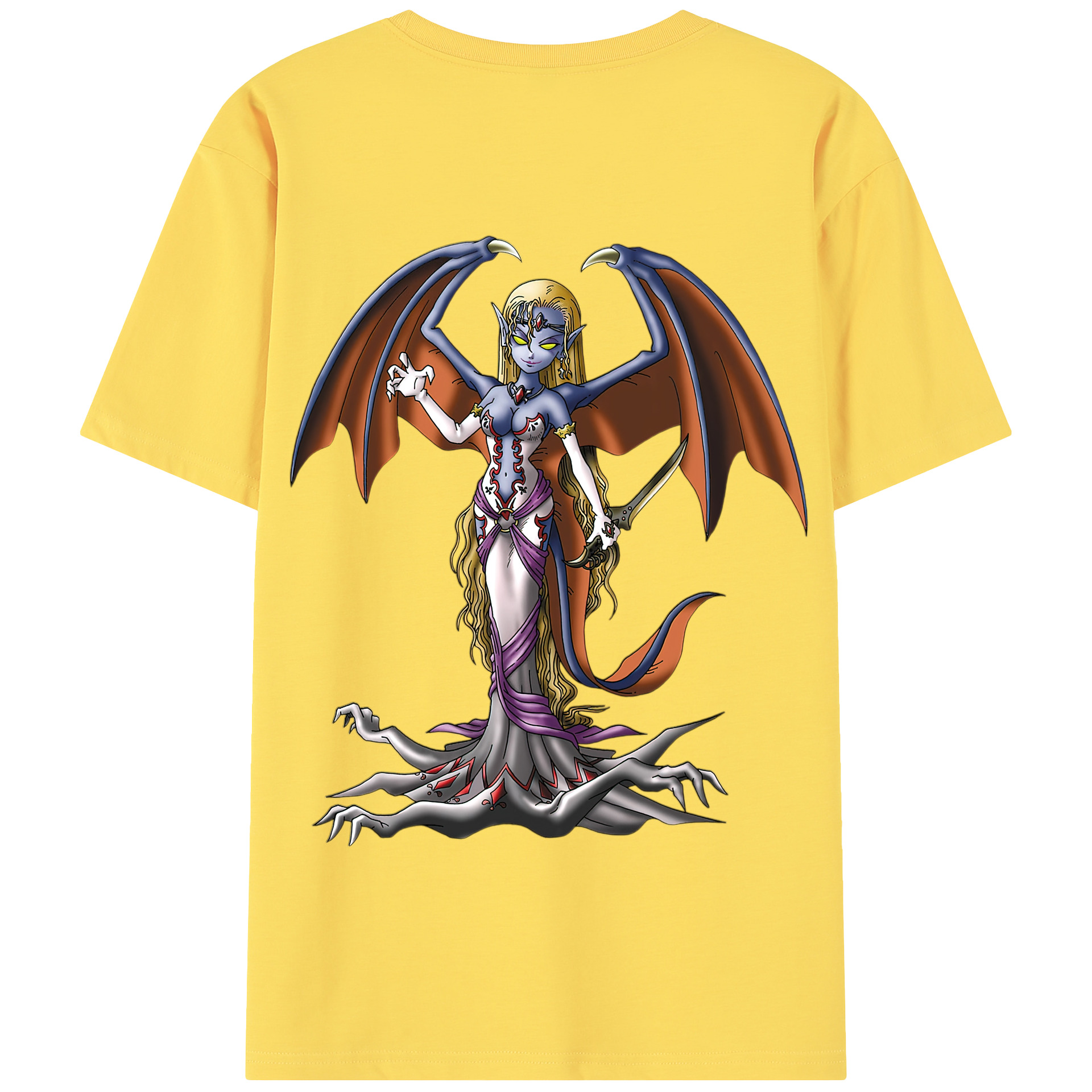 （画像用） ドラゴンクエスト Doragon Kuesuto Dragon Quest 綿100％半袖Tシャツ（背面プリント）