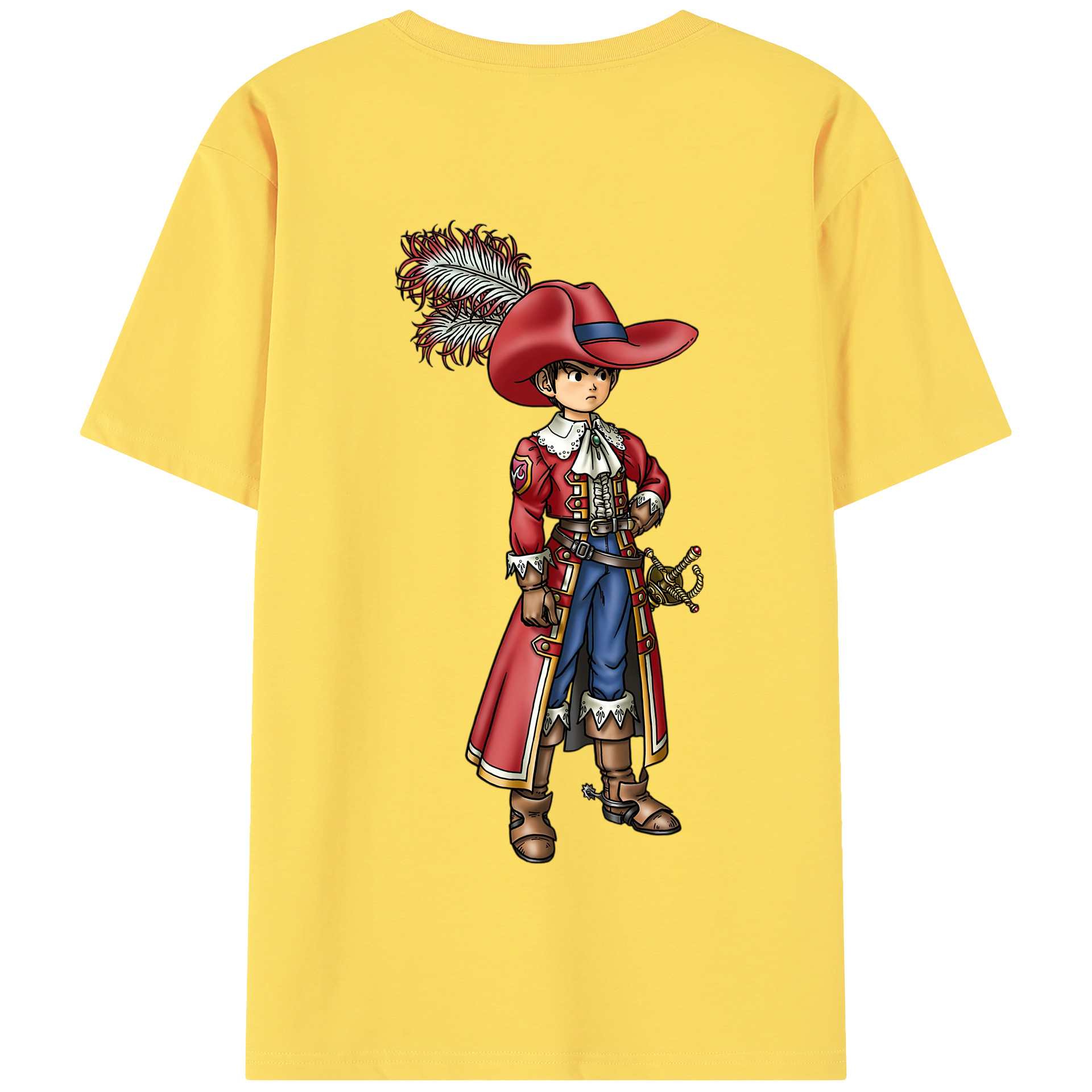 （画像用） ドラゴンクエスト Doragon Kuesuto Dragon Quest 綿100％半袖Tシャツ（背面プリント）