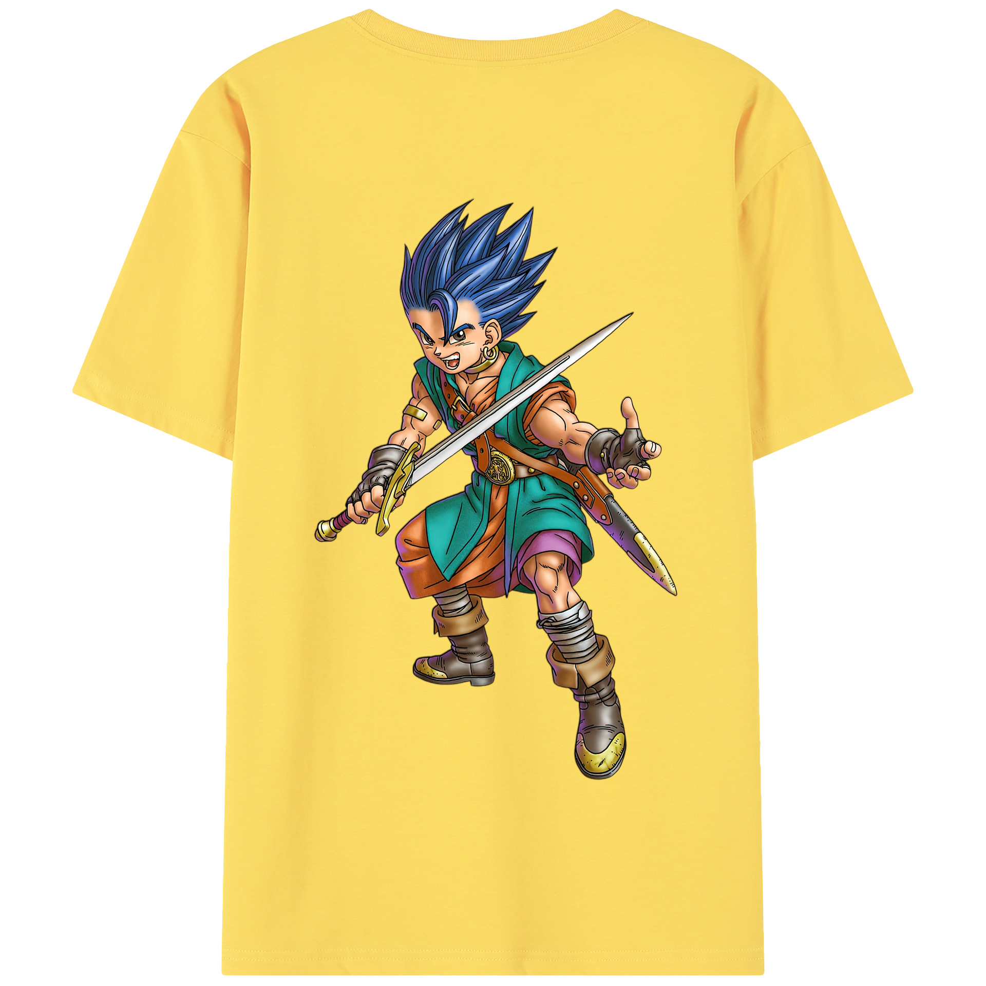 （画像用） ドラゴンクエスト Doragon Kuesuto Dragon Quest 綿100％半袖Tシャツ（背面プリント）