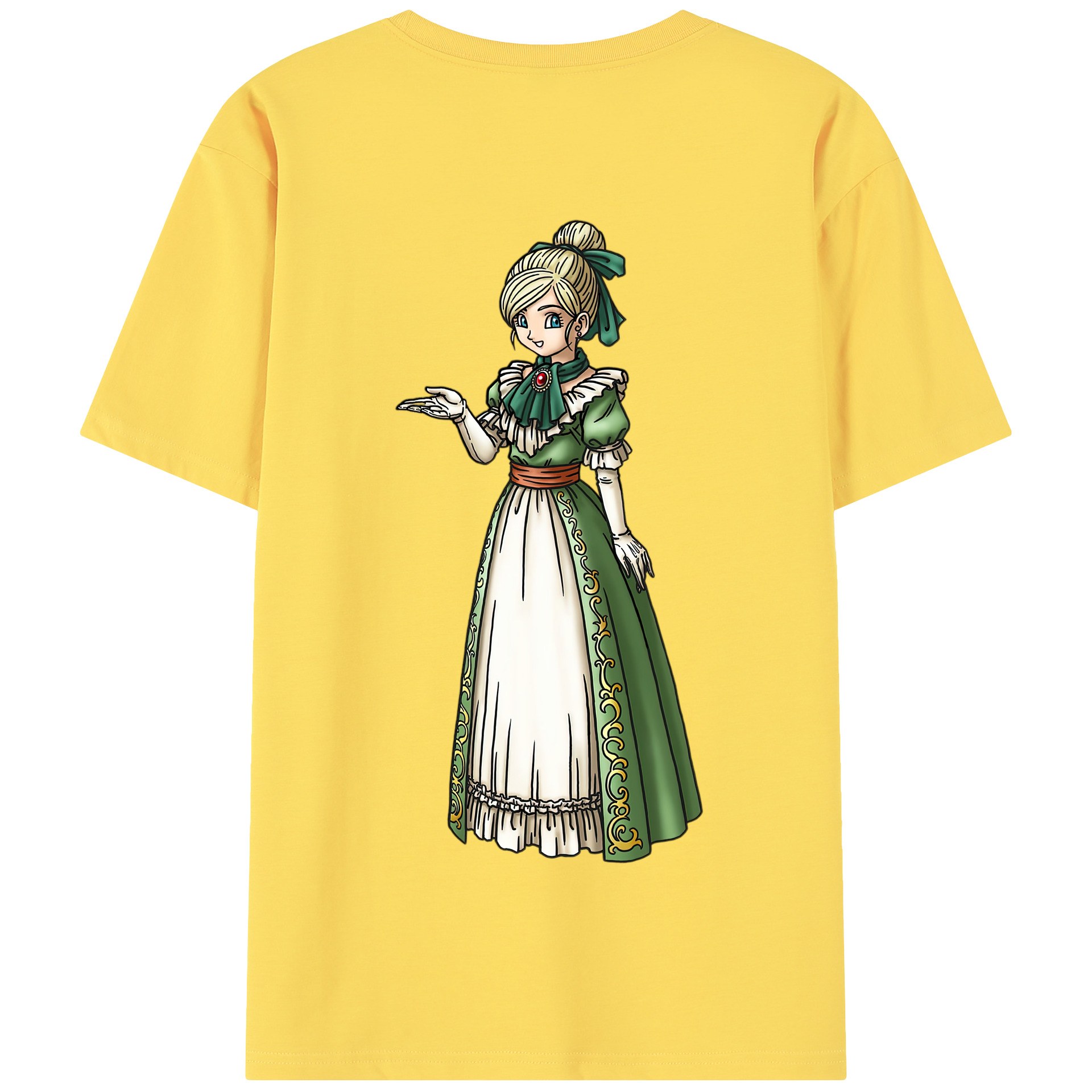 （画像用） ドラゴンクエスト Doragon Kuesuto Dragon Quest 綿100％半袖Tシャツ（背面プリント）