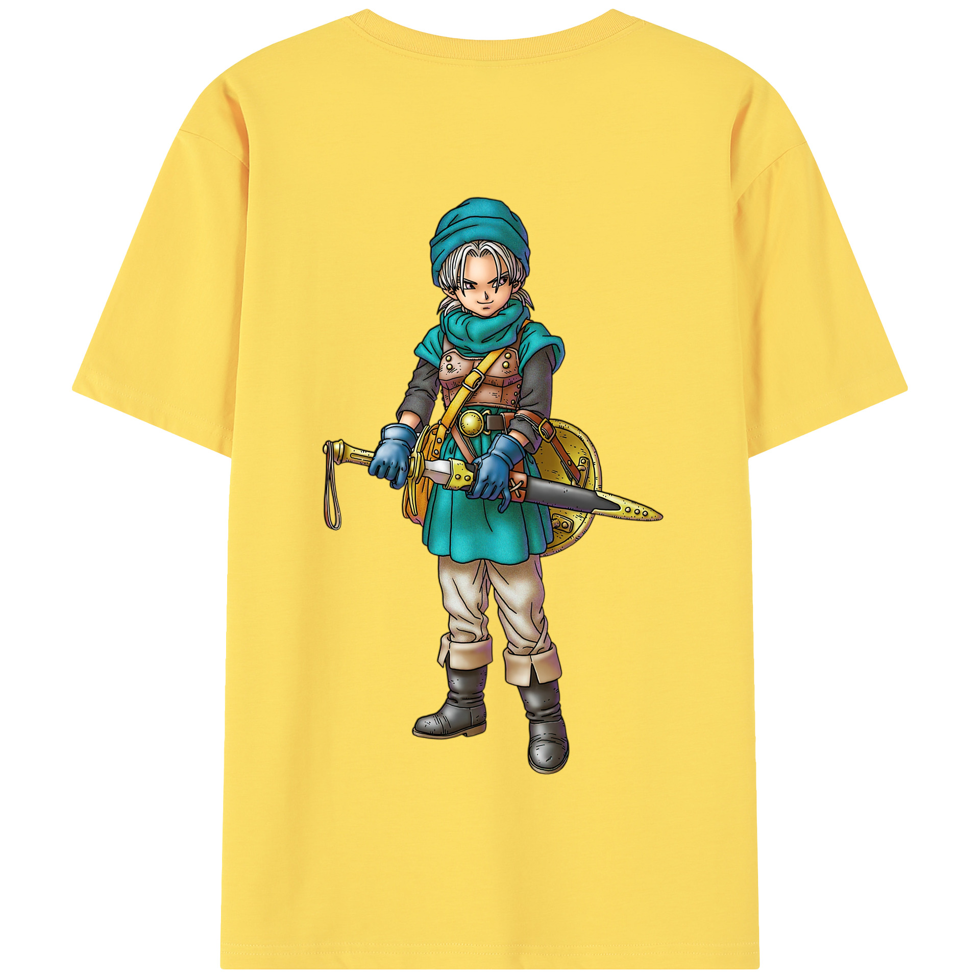 （画像用） ドラゴンクエスト Doragon Kuesuto Dragon Quest 綿100％半袖Tシャツ（背面プリント）