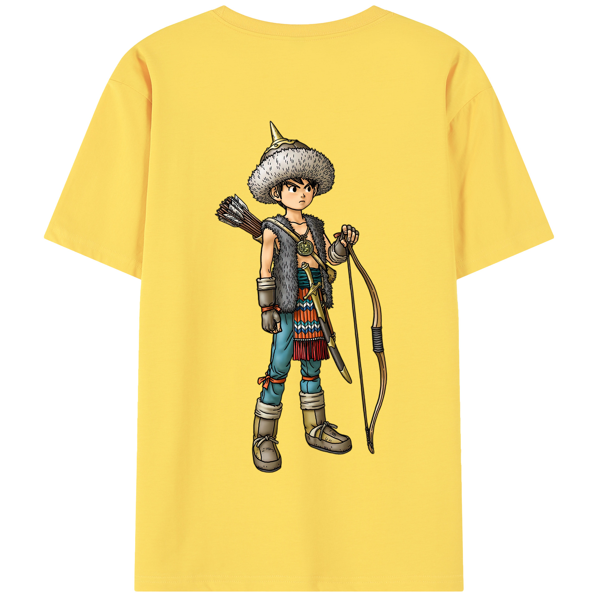 （画像用） ドラゴンクエスト Doragon Kuesuto Dragon Quest 綿100％半袖Tシャツ（背面プリント）