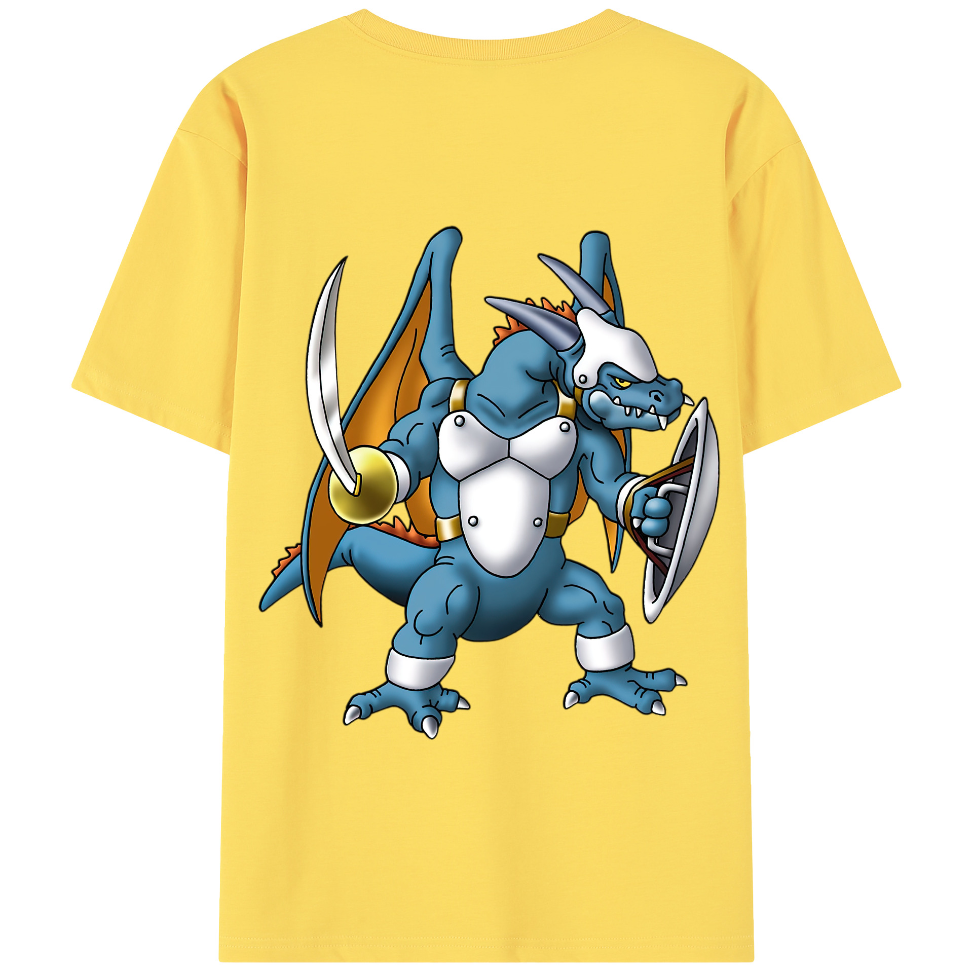 （画像用） ドラゴンクエスト Doragon Kuesuto Dragon Quest 綿100％半袖Tシャツ（背面プリント）
