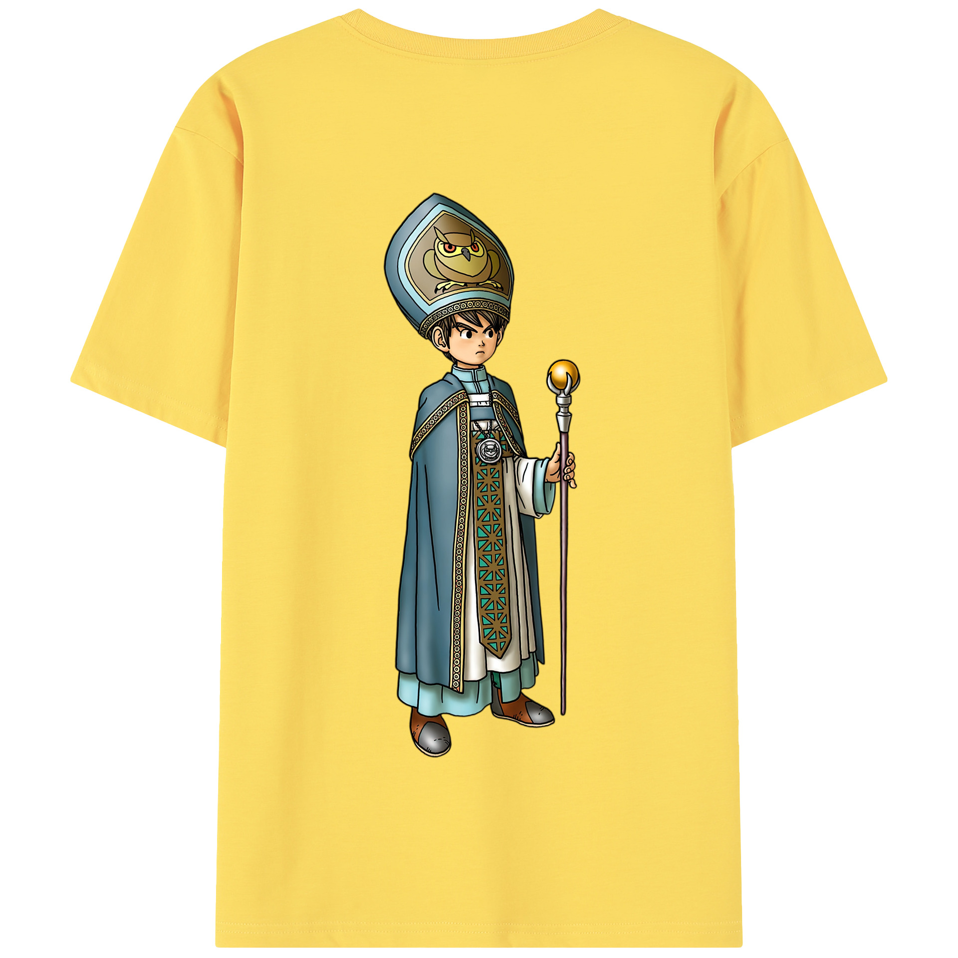 （画像用） ドラゴンクエスト Doragon Kuesuto Dragon Quest 綿100％半袖Tシャツ（背面プリント）