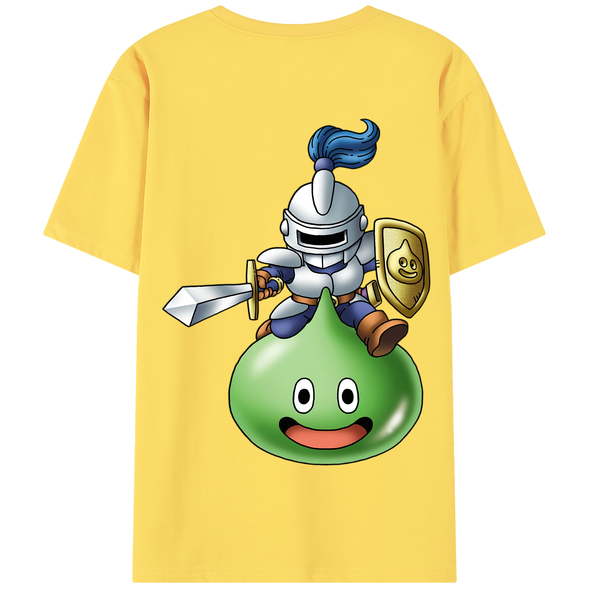 （画像用） ドラゴンクエスト Doragon Kuesuto Dragon Quest 綿100％半袖Tシャツ（背面プリント）
