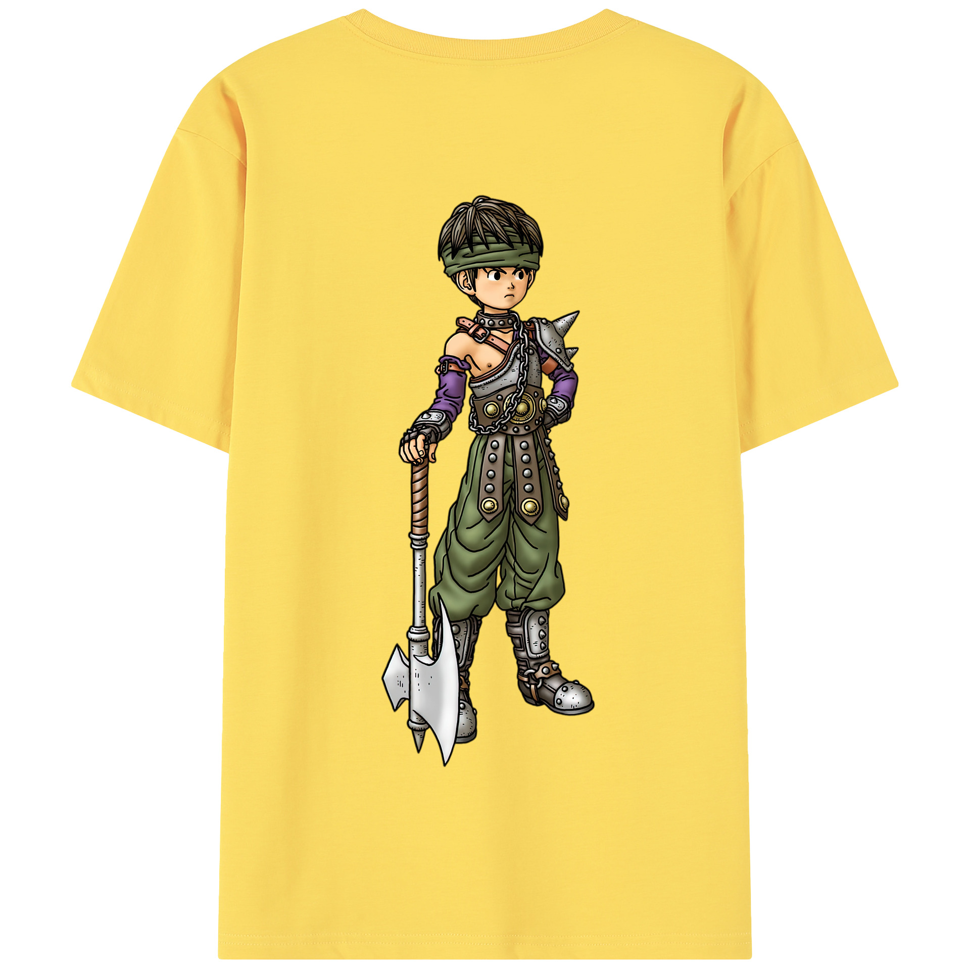 （画像用） ドラゴンクエスト Doragon Kuesuto Dragon Quest 綿100％半袖Tシャツ（背面プリント）