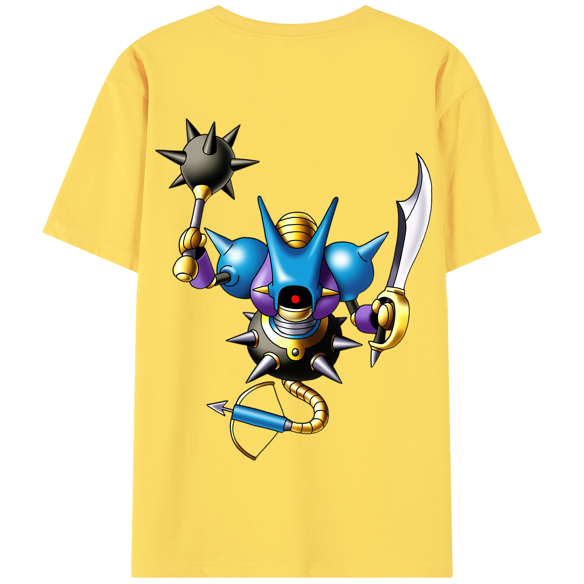 （画像用） ドラゴンクエスト Doragon Kuesuto Dragon Quest 綿100％半袖Tシャツ（背面プリント）