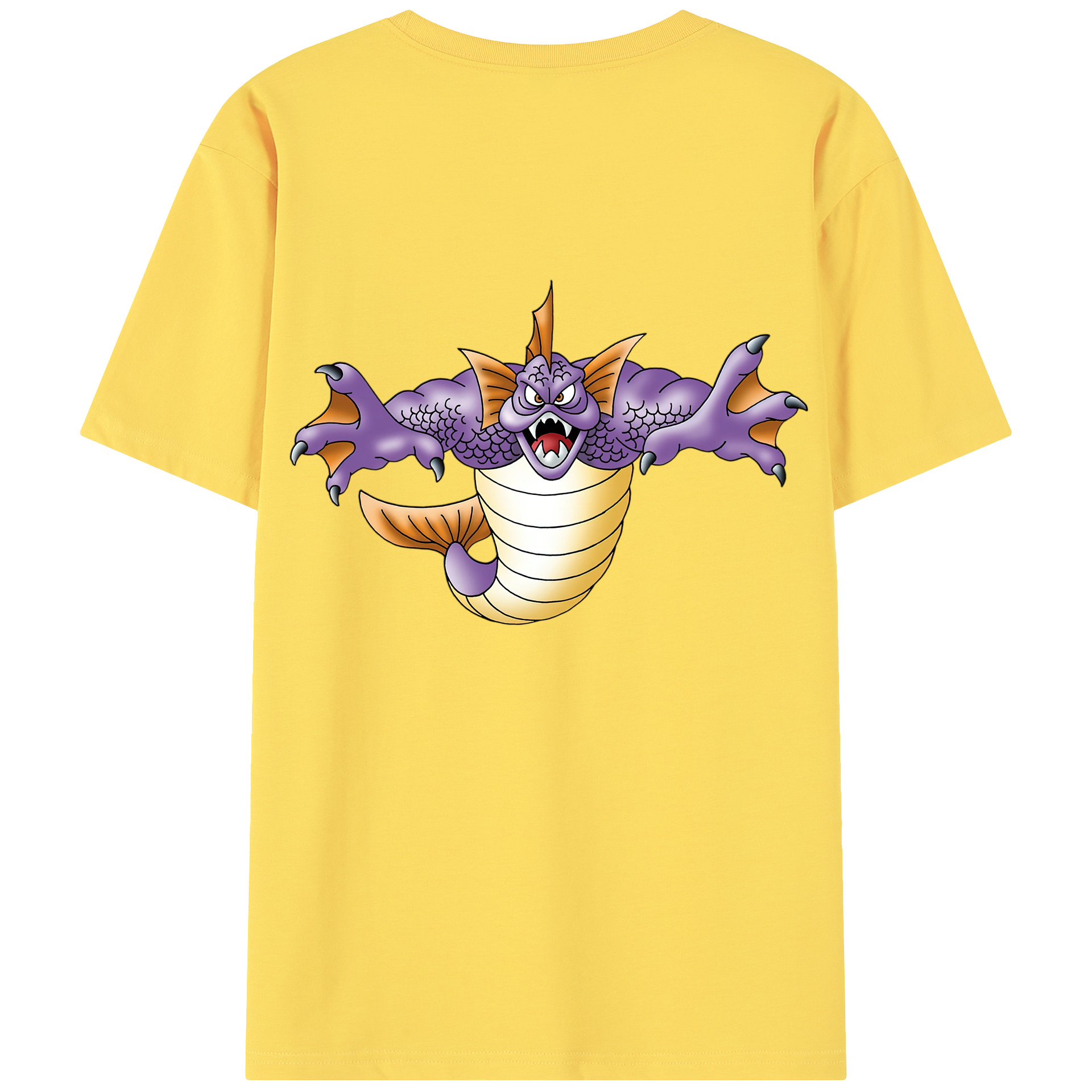 （画像用） ドラゴンクエスト Doragon Kuesuto Dragon Quest 綿100％半袖Tシャツ（背面プリント）