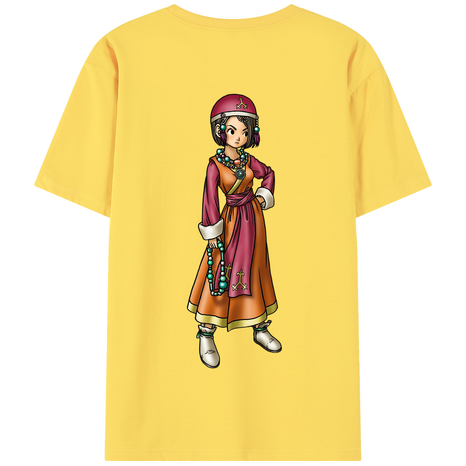 （画像用） ドラゴンクエスト Doragon Kuesuto Dragon Quest 綿100％半袖Tシャツ（背面プリント）