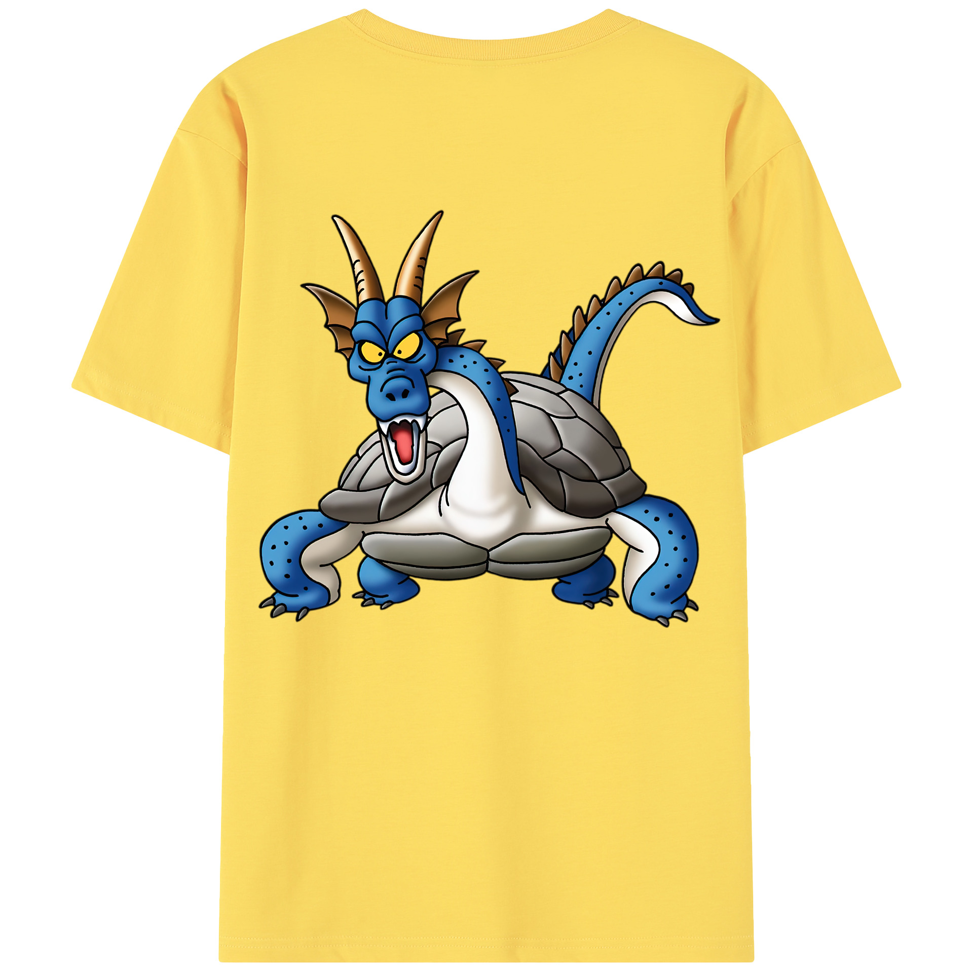 （画像用） ドラゴンクエスト Doragon Kuesuto Dragon Quest 綿100％半袖Tシャツ（背面プリント）