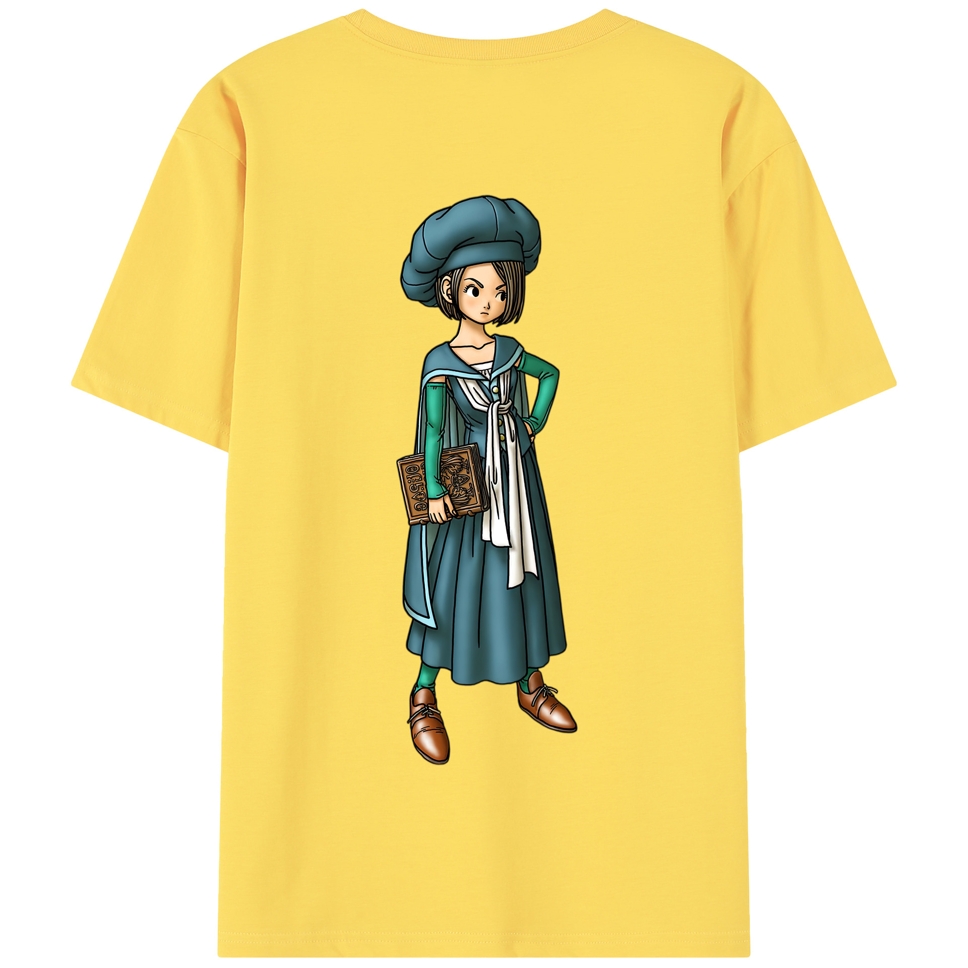 （画像用） ドラゴンクエスト Doragon Kuesuto Dragon Quest 綿100％半袖Tシャツ（背面プリント）