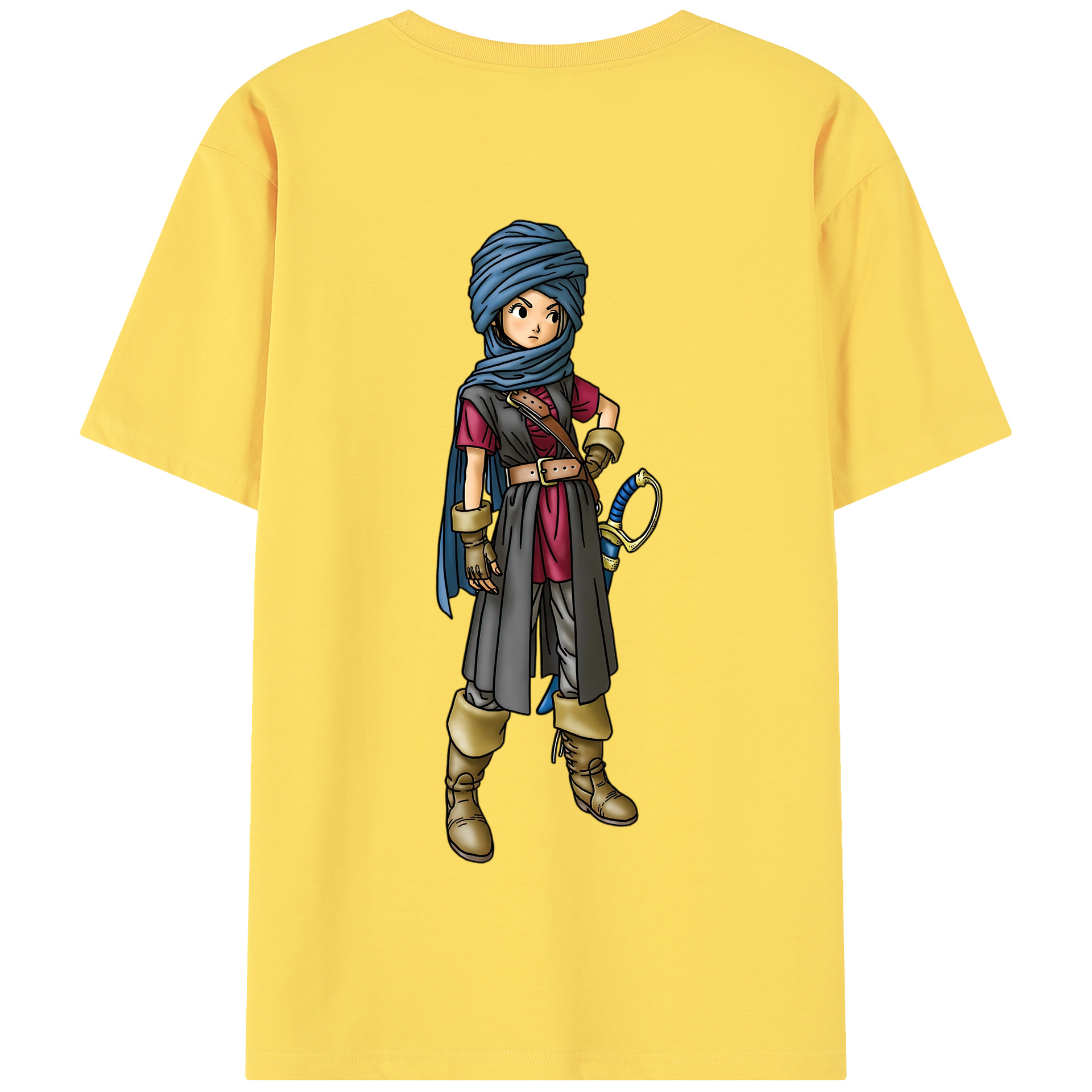 （画像用） ドラゴンクエスト Doragon Kuesuto Dragon Quest 綿100％半袖Tシャツ（背面プリント）