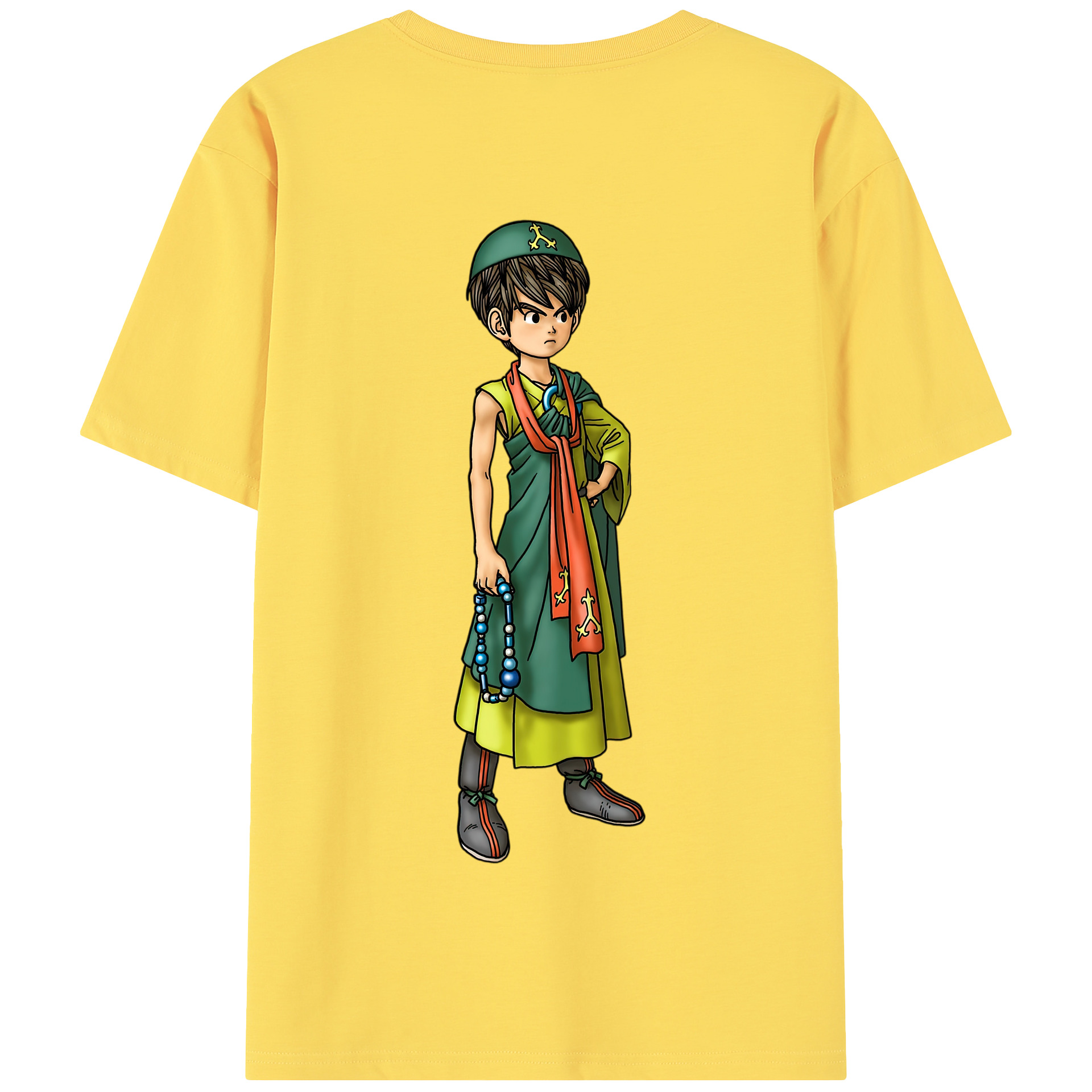 （画像用） ドラゴンクエスト Doragon Kuesuto Dragon Quest 綿100％半袖Tシャツ（背面プリント）