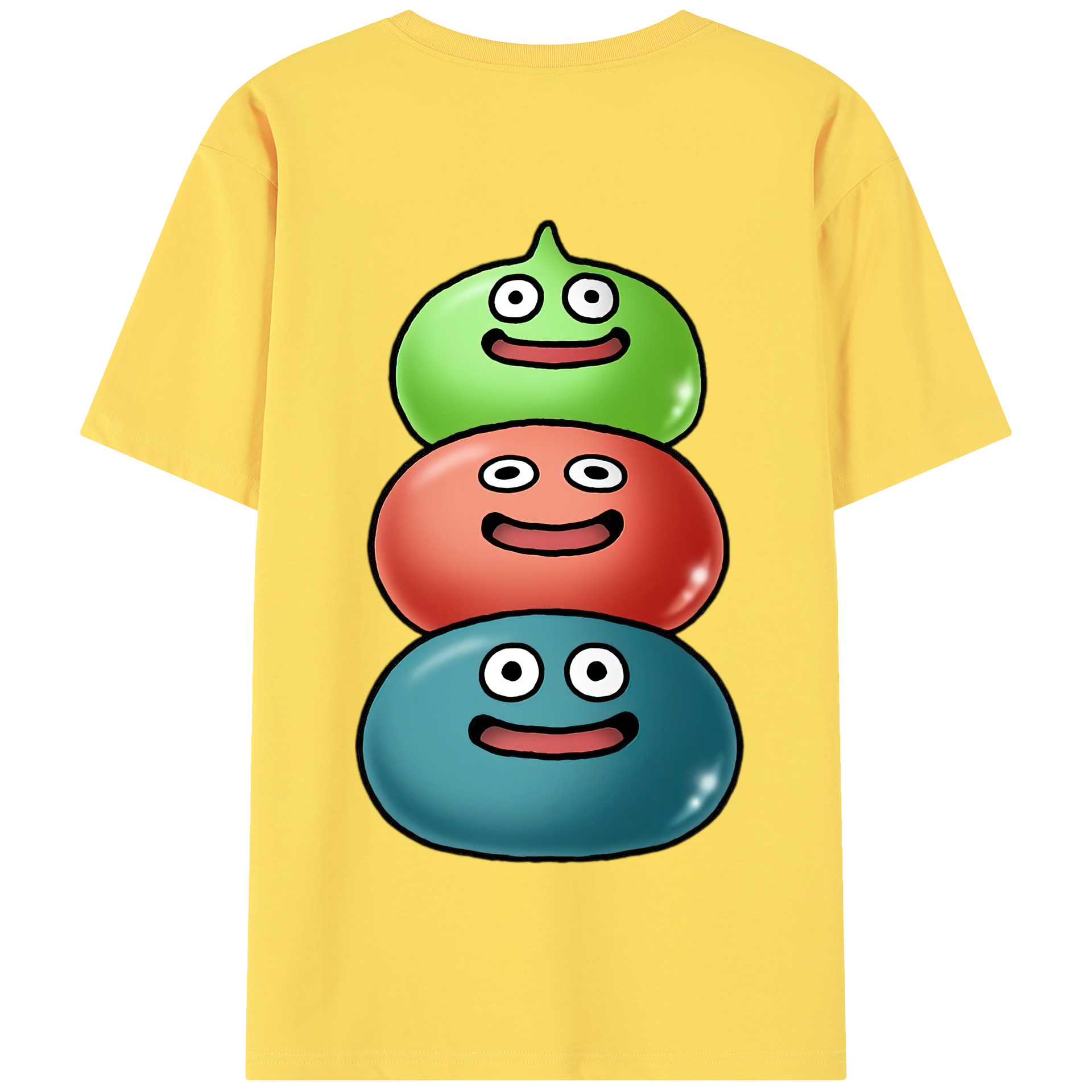 （画像用） ドラゴンクエスト Doragon Kuesuto Dragon Quest 綿100％半袖Tシャツ（背面プリント）