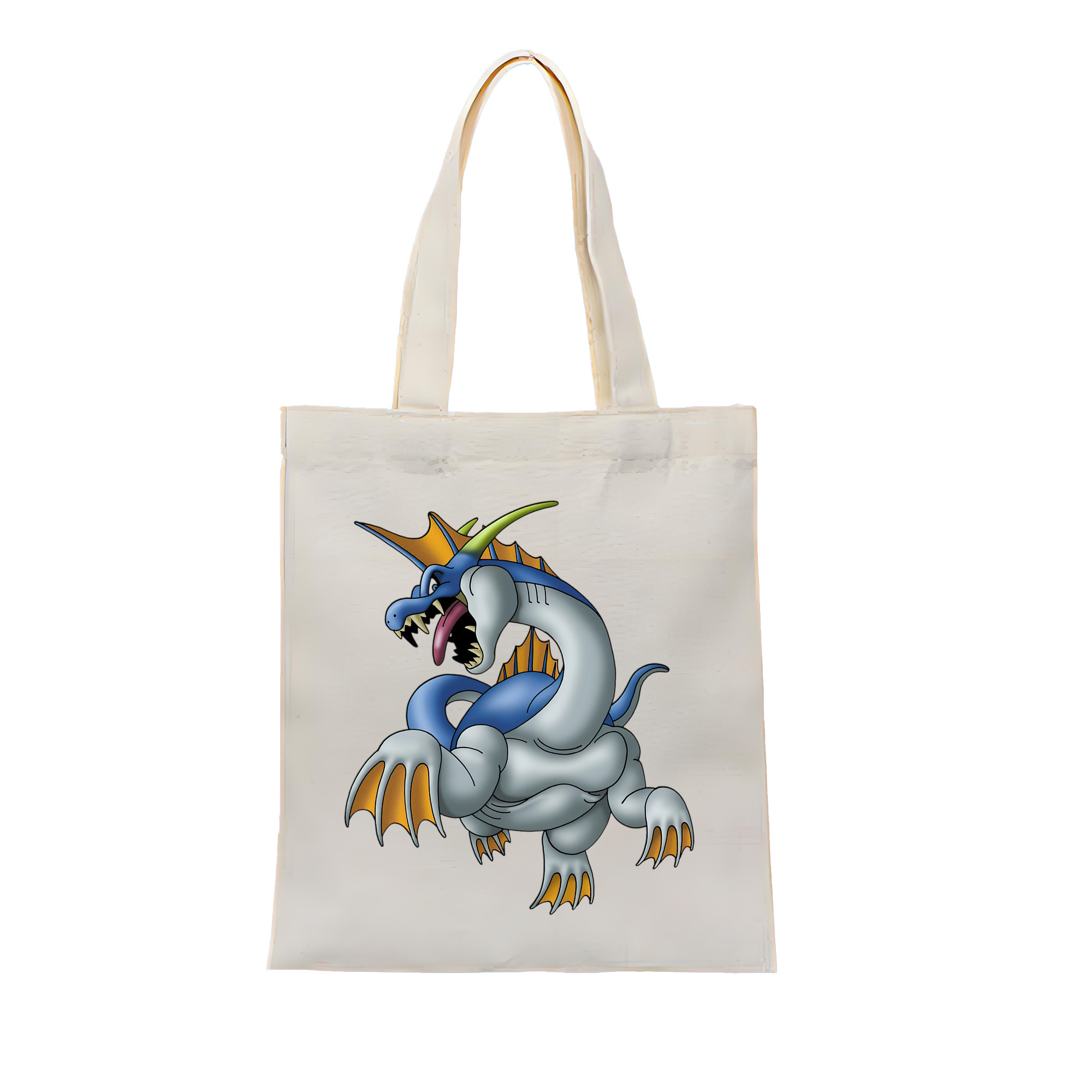 （画像用） ドラゴンクエスト Doragon Kuesuto Dragon Quest 縦型キャンバス生地手提げバッグ　トートバッグ
