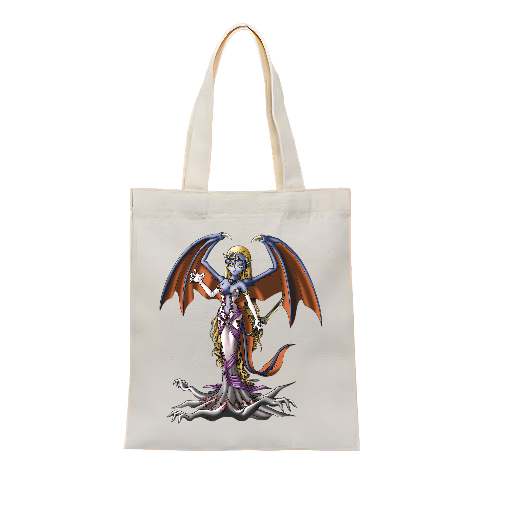 （画像用） ドラゴンクエスト Doragon Kuesuto Dragon Quest 縦型キャンバス生地手提げバッグ　トートバッグ