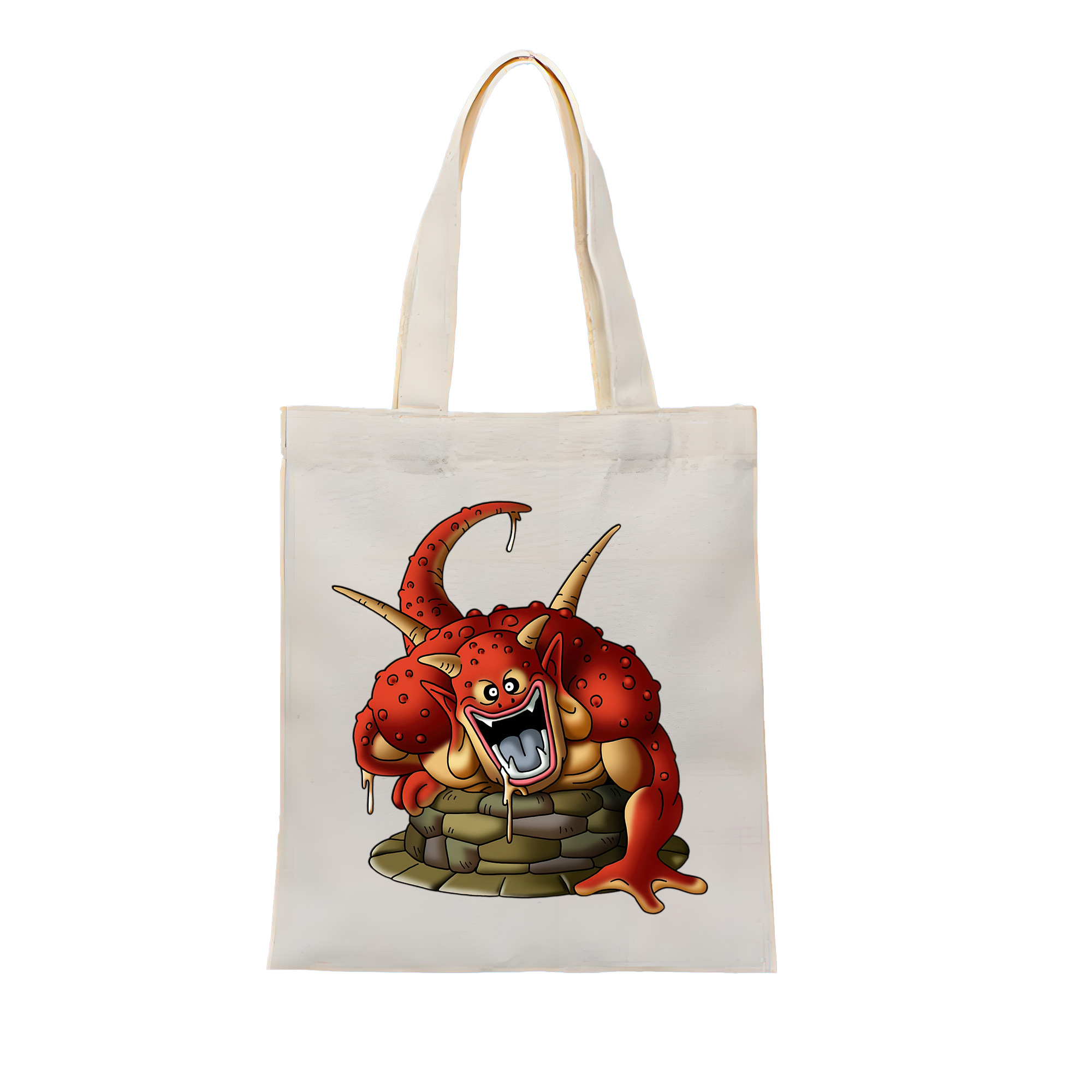 （画像用） ドラゴンクエスト Doragon Kuesuto Dragon Quest 縦型キャンバス生地手提げバッグ　トートバッグ