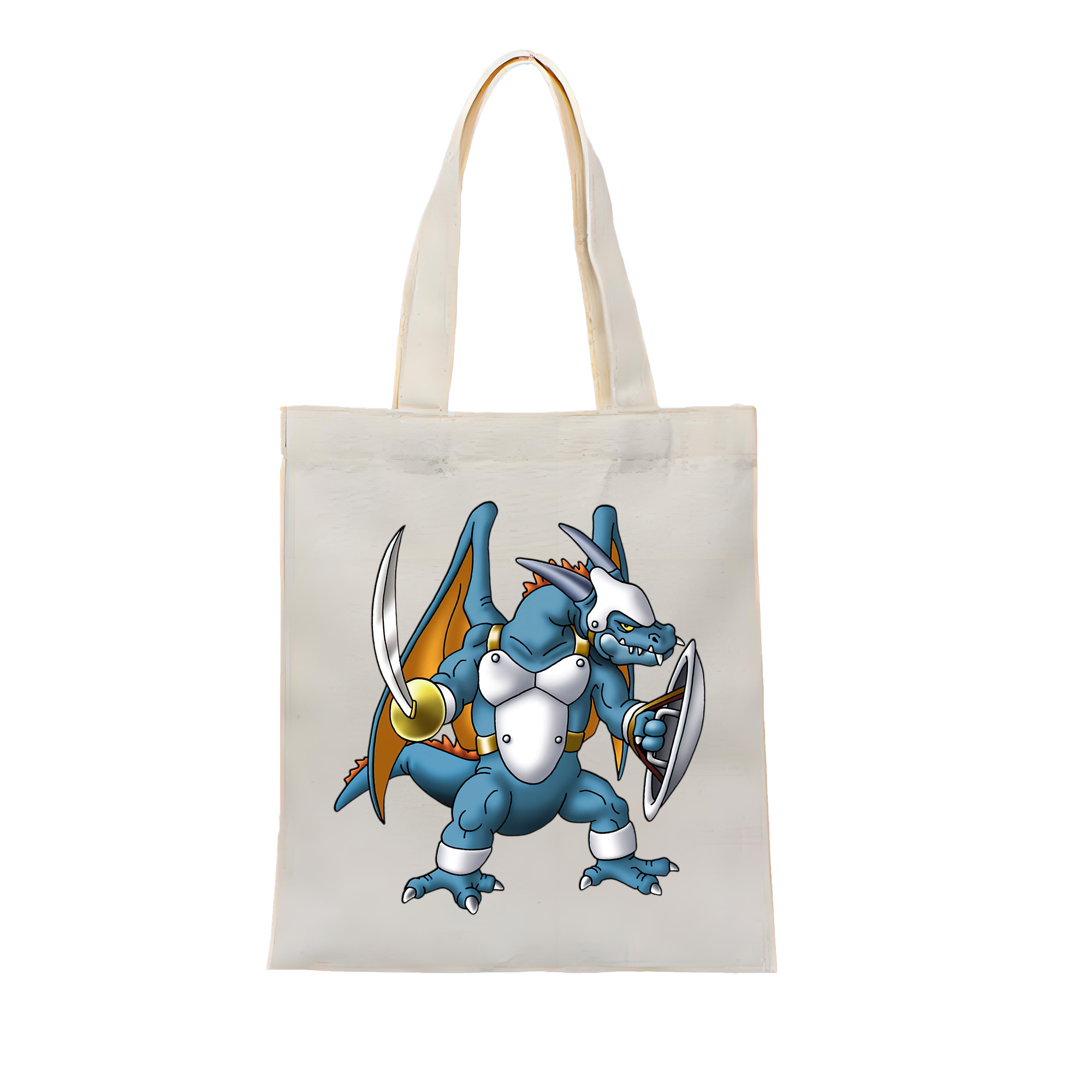 （画像用） ドラゴンクエスト Doragon Kuesuto Dragon Quest 縦型キャンバス生地手提げバッグ　トートバッグ