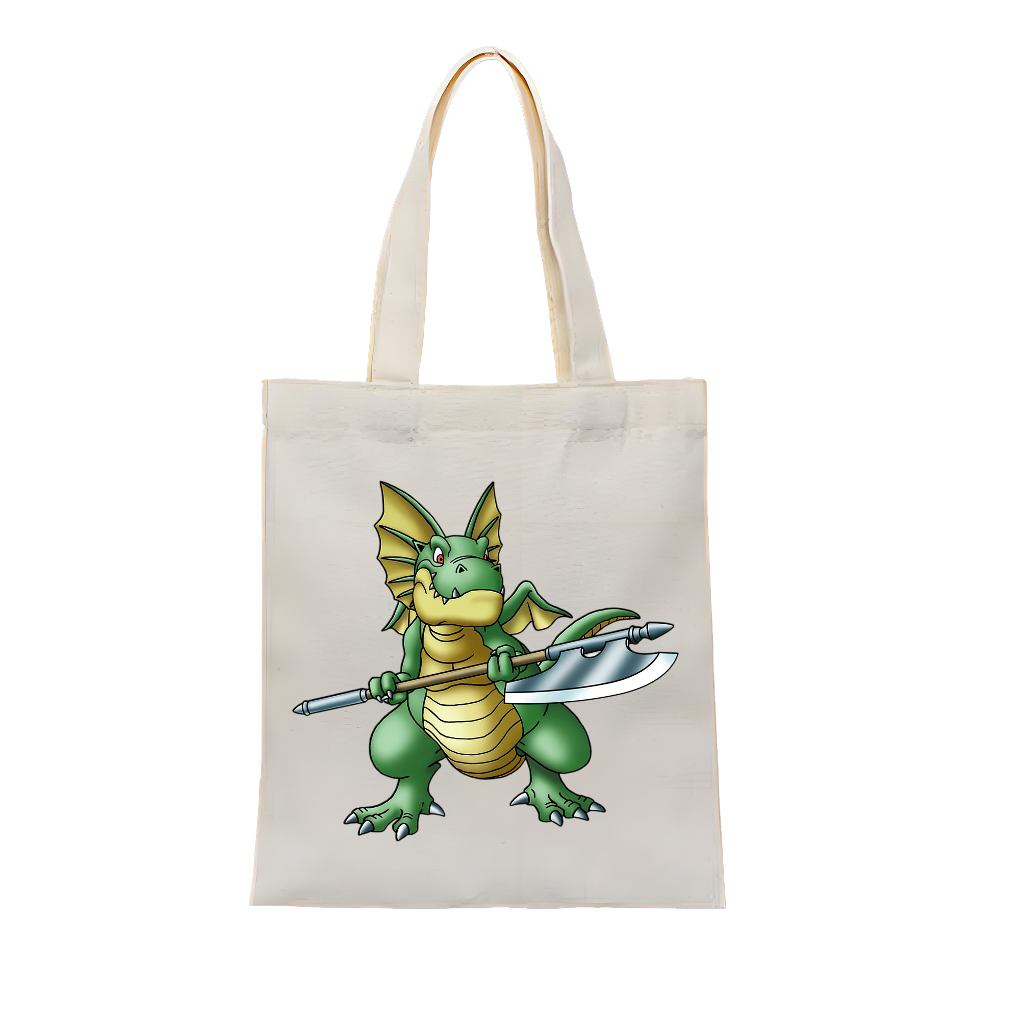 （画像用） ドラゴンクエスト Doragon Kuesuto Dragon Quest 縦型キャンバス生地手提げバッグ　トートバッグ