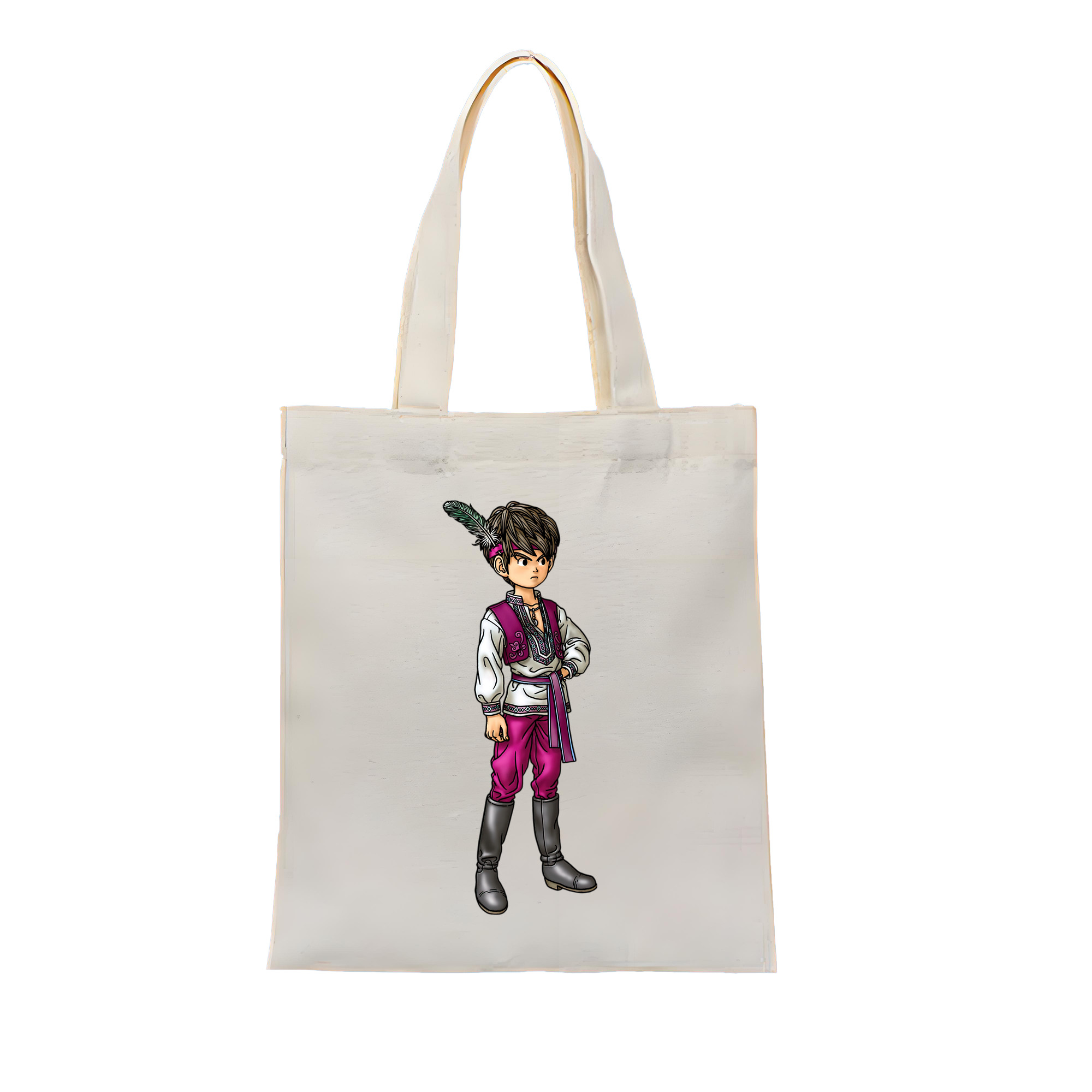 （画像用） ドラゴンクエスト Doragon Kuesuto Dragon Quest 縦型キャンバス生地手提げバッグ　トートバッグ