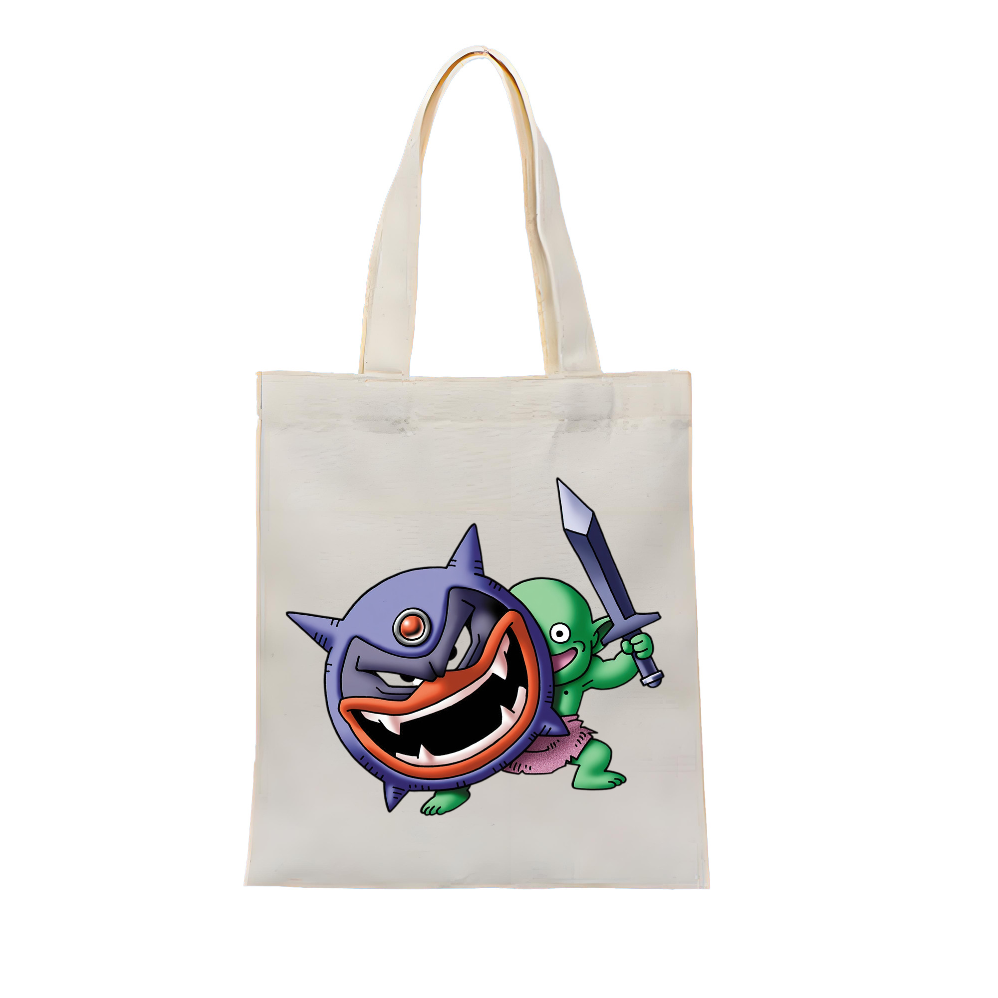 （画像用） ドラゴンクエスト Doragon Kuesuto Dragon Quest 縦型キャンバス生地手提げバッグ　トートバッグ