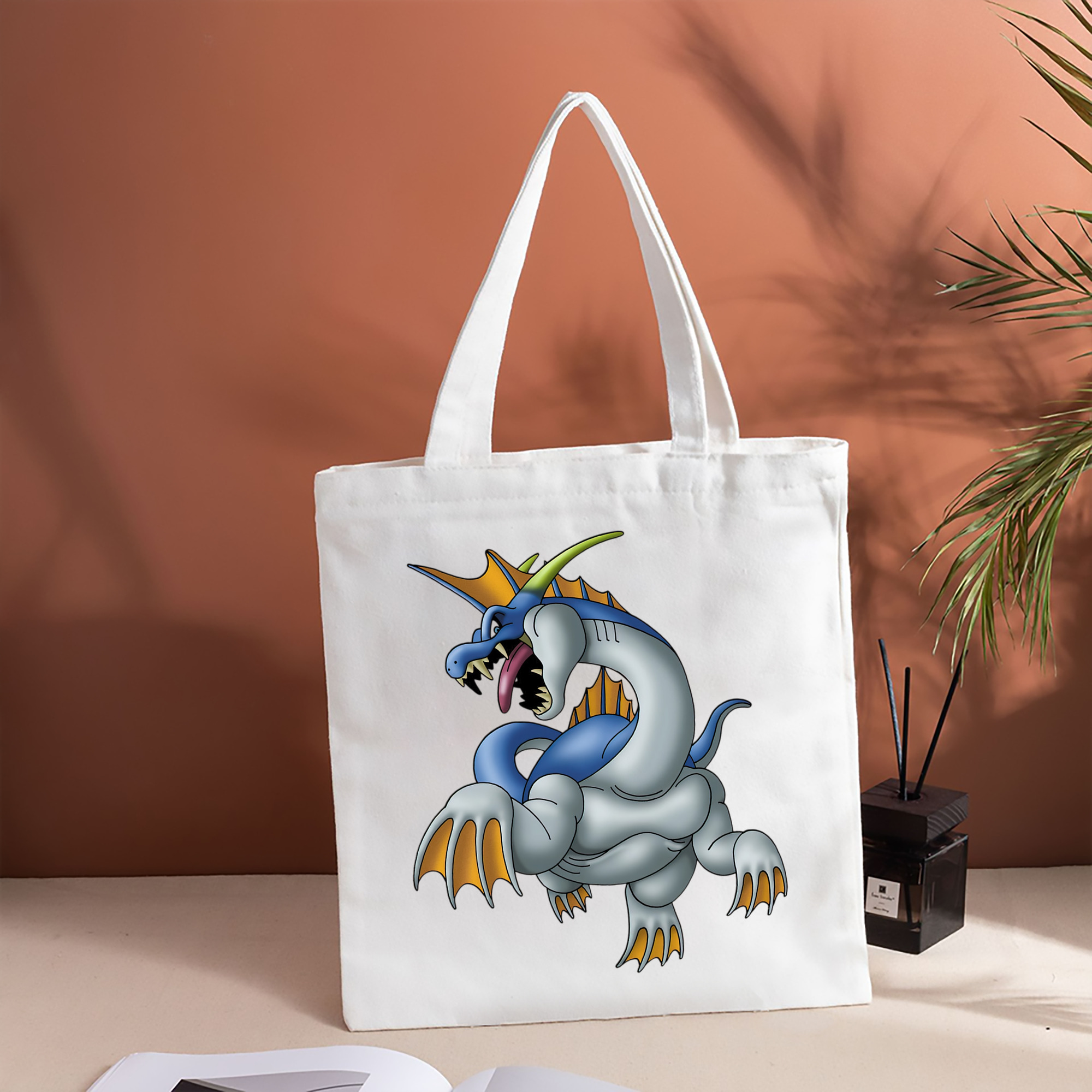 ドラゴンクエスト Doragon Kuesuto Dragon Quest 縦型キャンバス生地手提げバッグ　トートバッグ