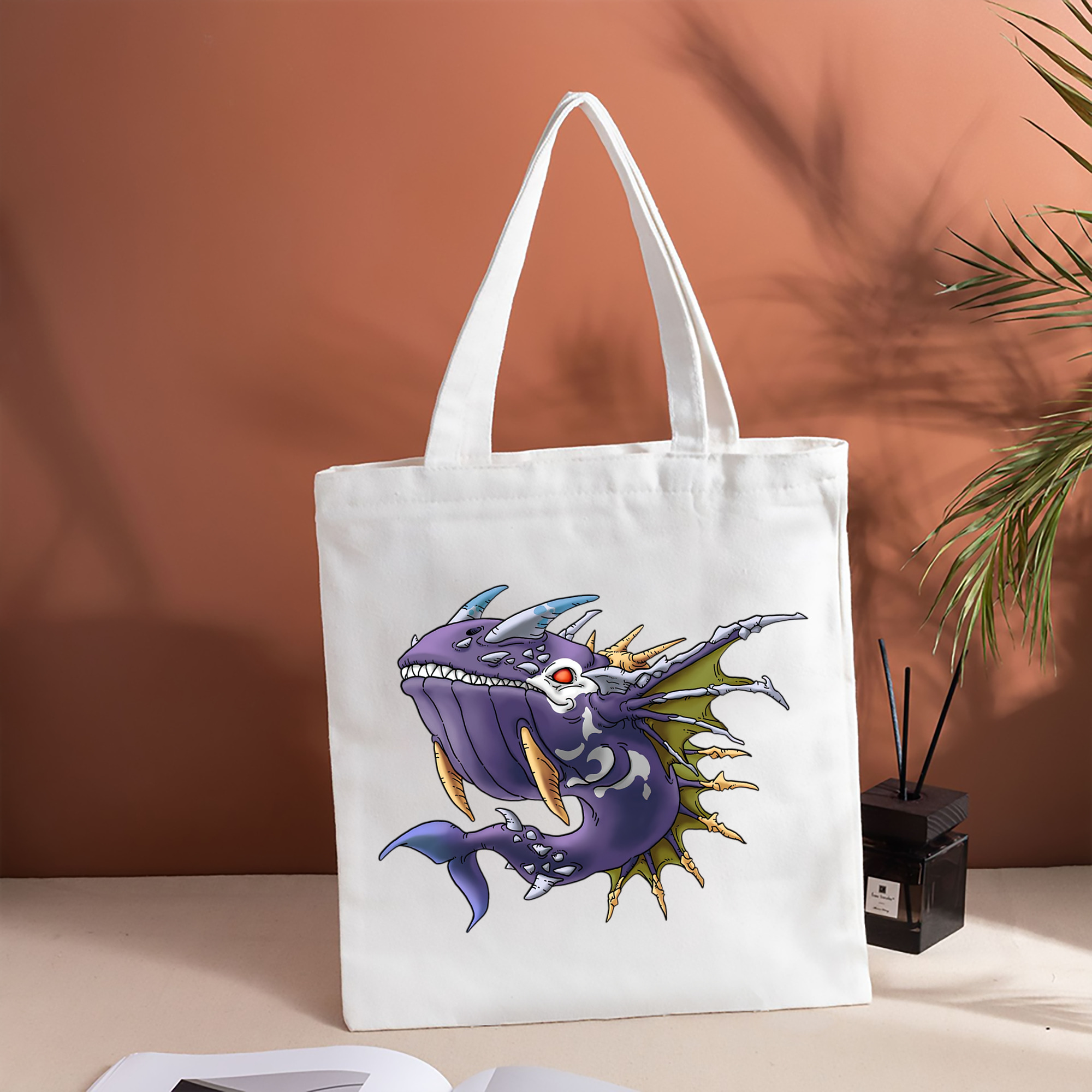 ドラゴンクエスト Doragon Kuesuto Dragon Quest 縦型キャンバス生地手提げバッグ　トートバッグ