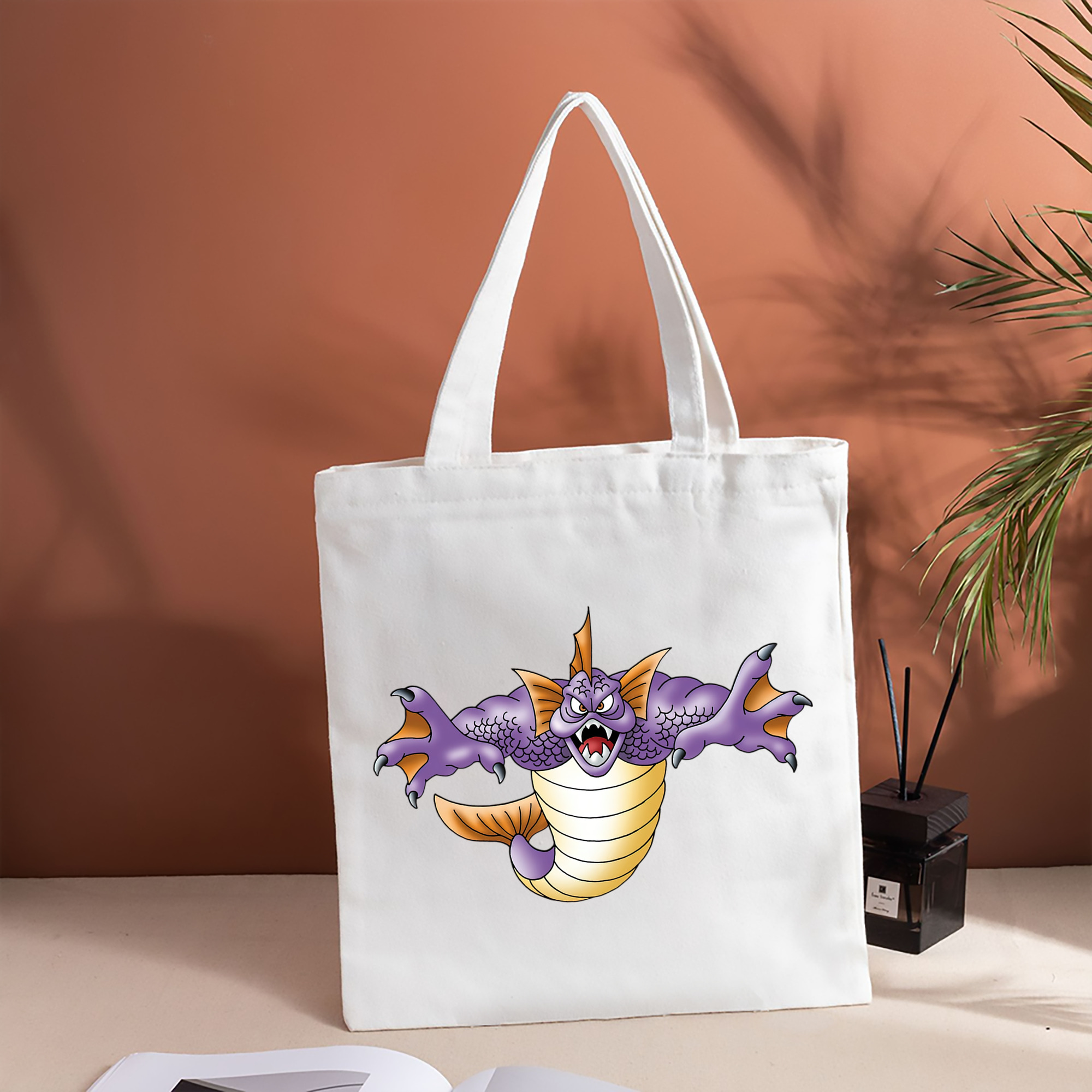 ドラゴンクエスト Doragon Kuesuto Dragon Quest 縦型キャンバス生地手提げバッグ　トートバッグ