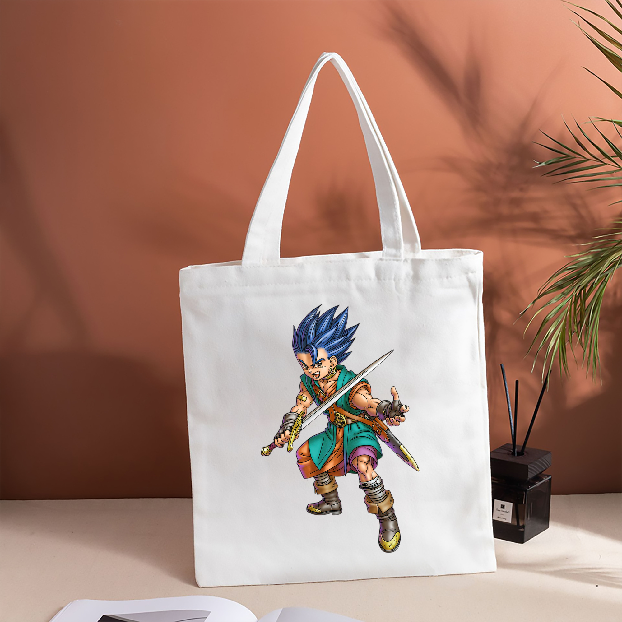 ドラゴンクエスト Doragon Kuesuto Dragon Quest 縦型キャンバス生地手提げバッグ　トートバッグ