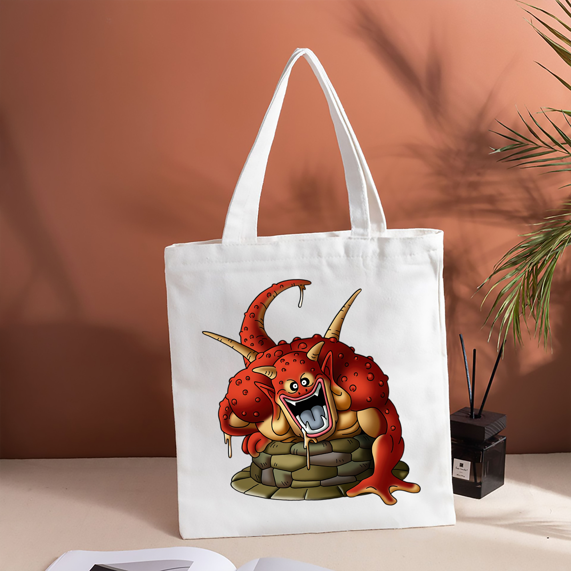 ドラゴンクエスト Doragon Kuesuto Dragon Quest 縦型キャンバス生地手提げバッグ　トートバッグ