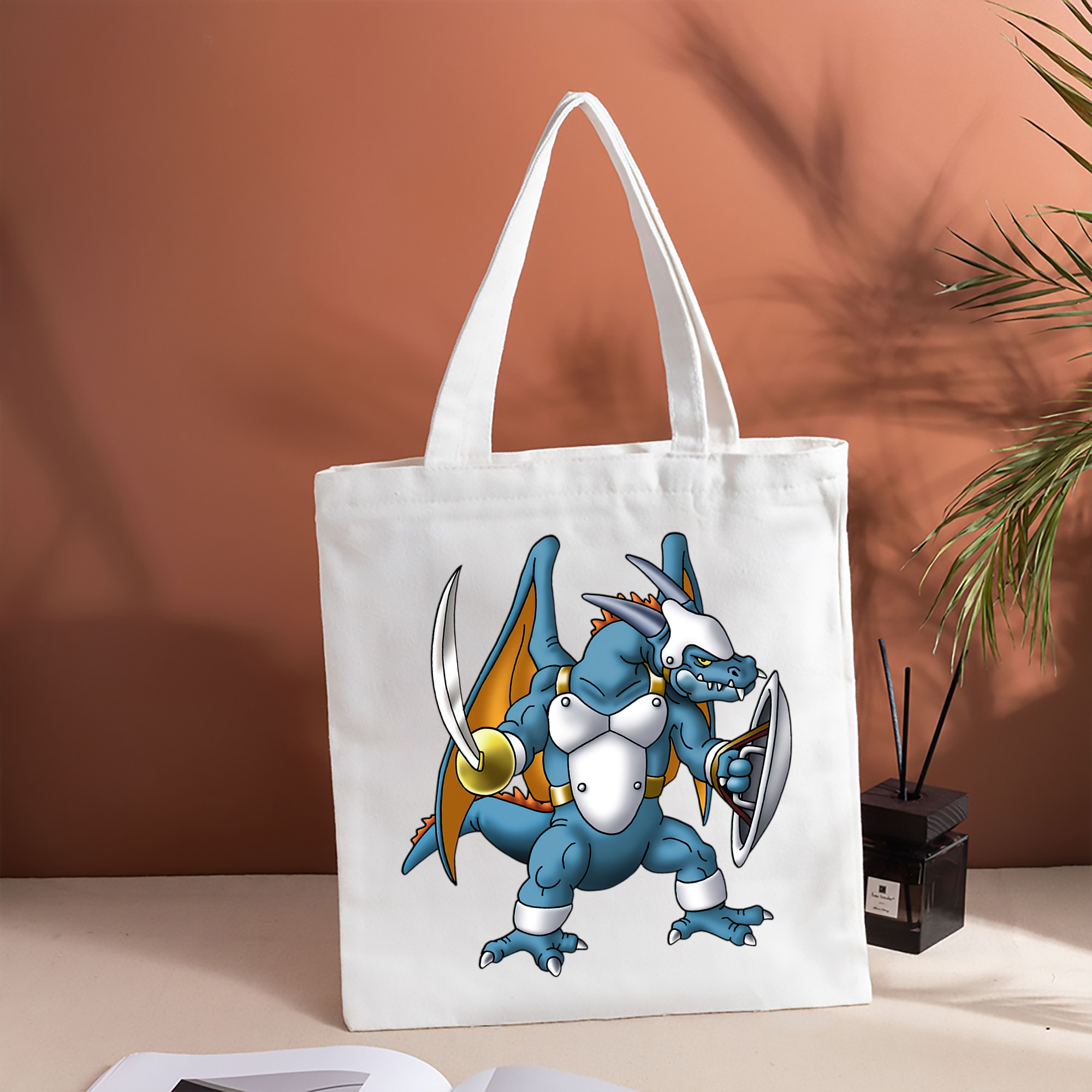 ドラゴンクエスト Doragon Kuesuto Dragon Quest 縦型キャンバス生地手提げバッグ　トートバッグ