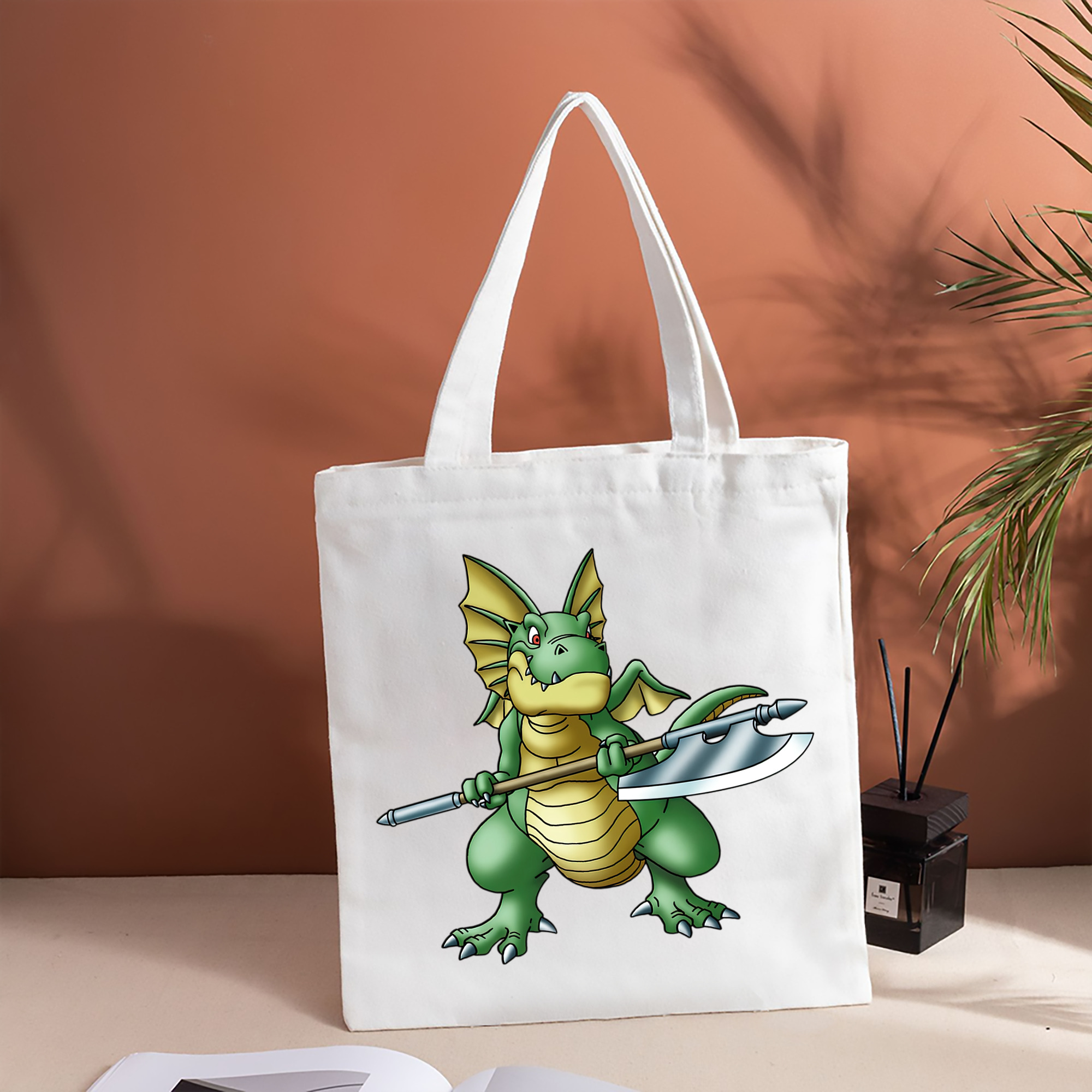 ドラゴンクエスト Doragon Kuesuto Dragon Quest 縦型キャンバス生地手提げバッグ　トートバッグ
