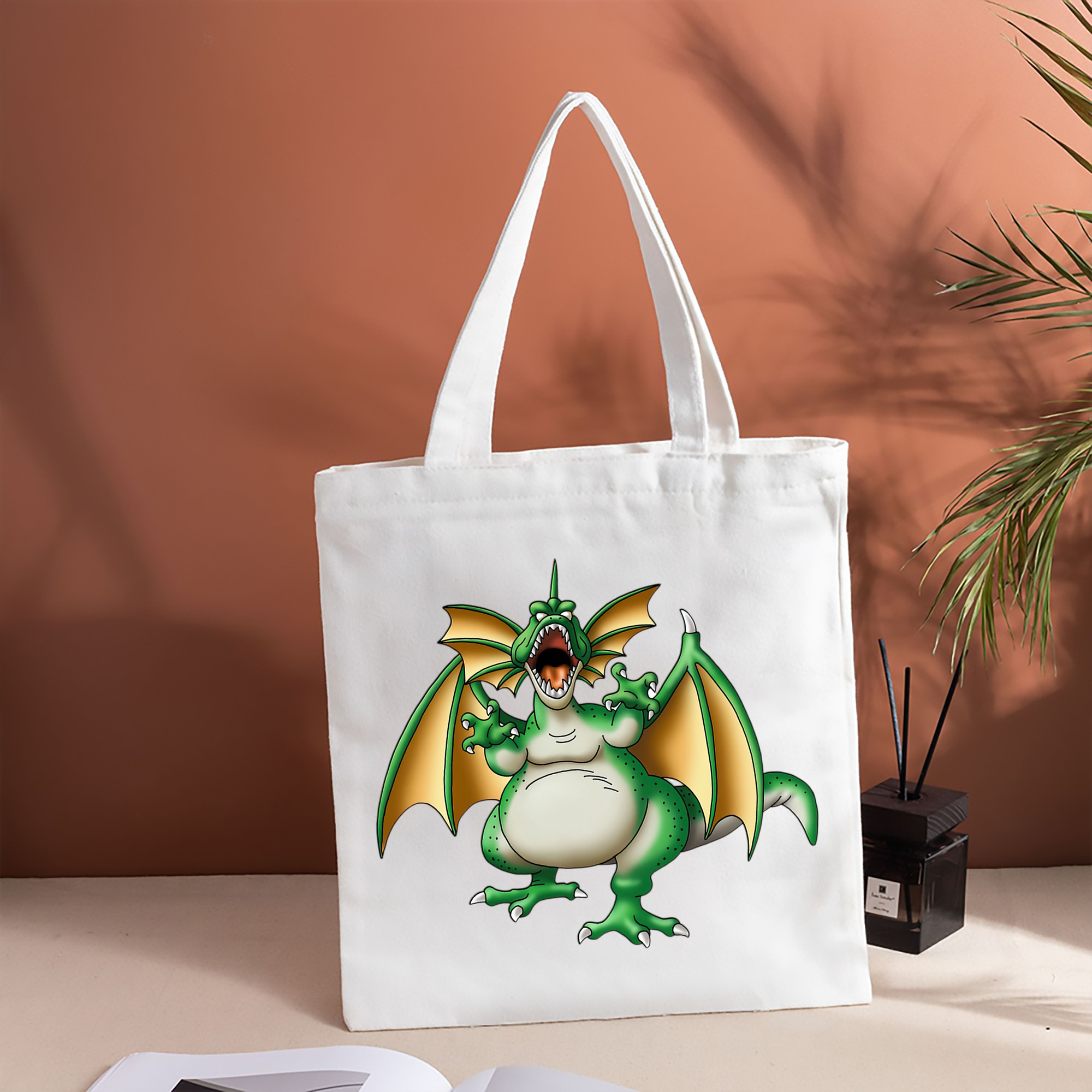 ドラゴンクエスト Doragon Kuesuto Dragon Quest 縦型キャンバス生地手提げバッグ　トートバッグ