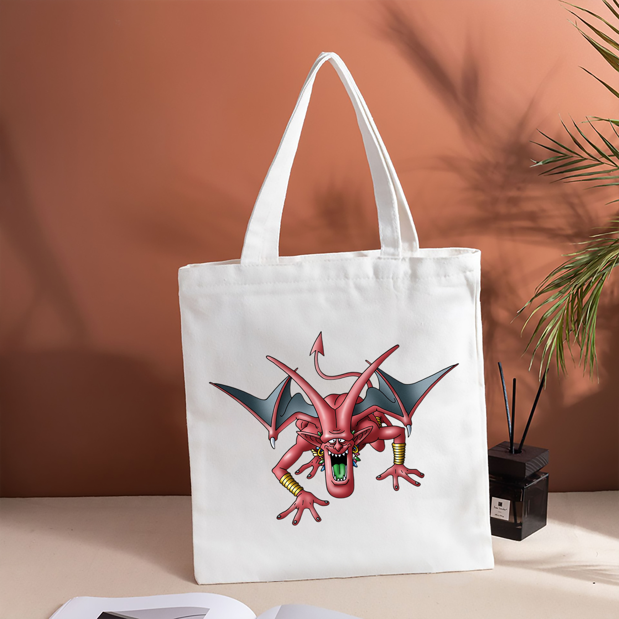 ドラゴンクエスト Doragon Kuesuto Dragon Quest 縦型キャンバス生地手提げバッグ　トートバッグ