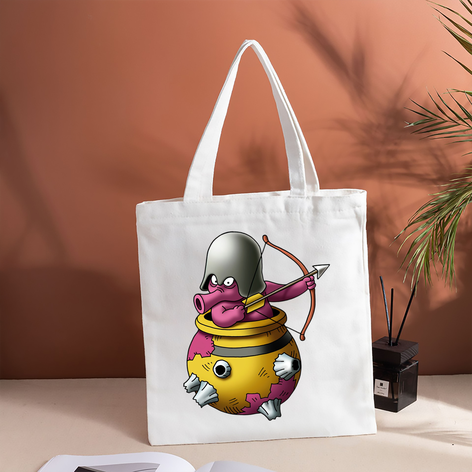 ドラゴンクエスト Doragon Kuesuto Dragon Quest 縦型キャンバス生地手提げバッグ　トートバッグ