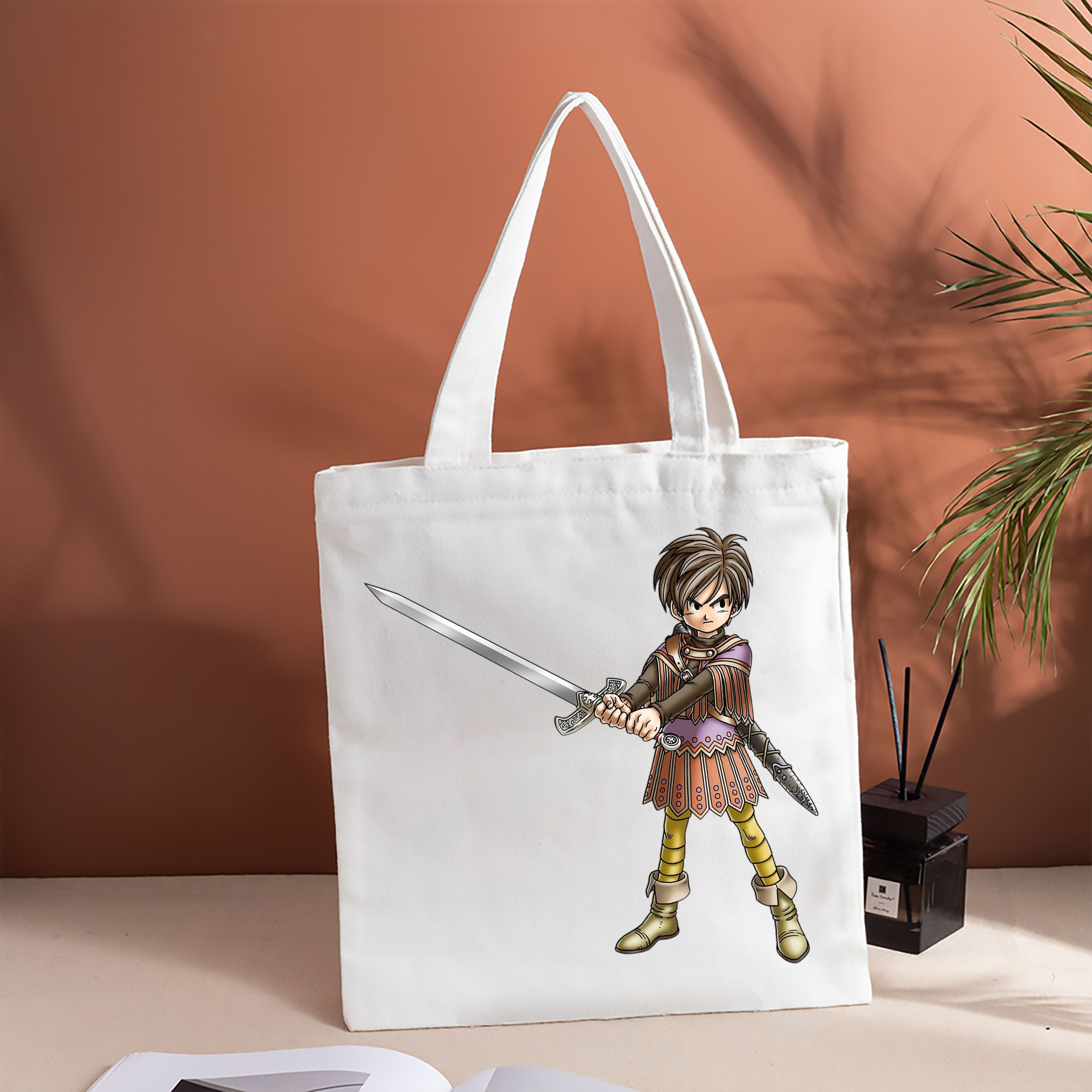 ドラゴンクエスト Doragon Kuesuto Dragon Quest 縦型キャンバス生地手提げバッグ　トートバッグ