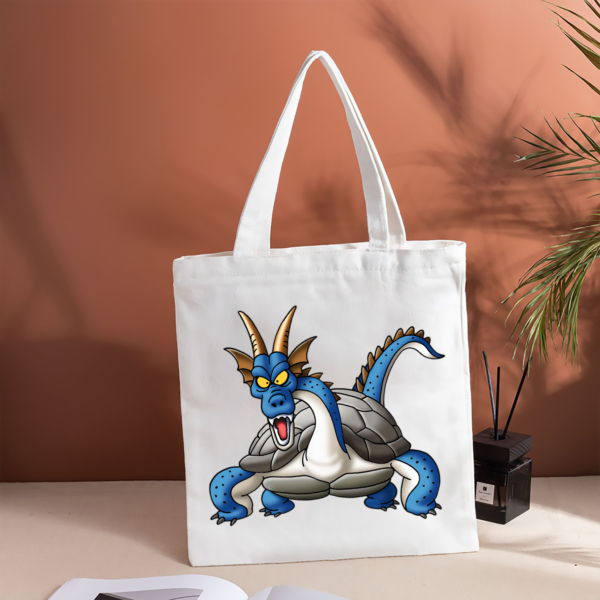ドラゴンクエスト Doragon Kuesuto Dragon Quest 縦型キャンバス生地手提げバッグ　トートバッグ