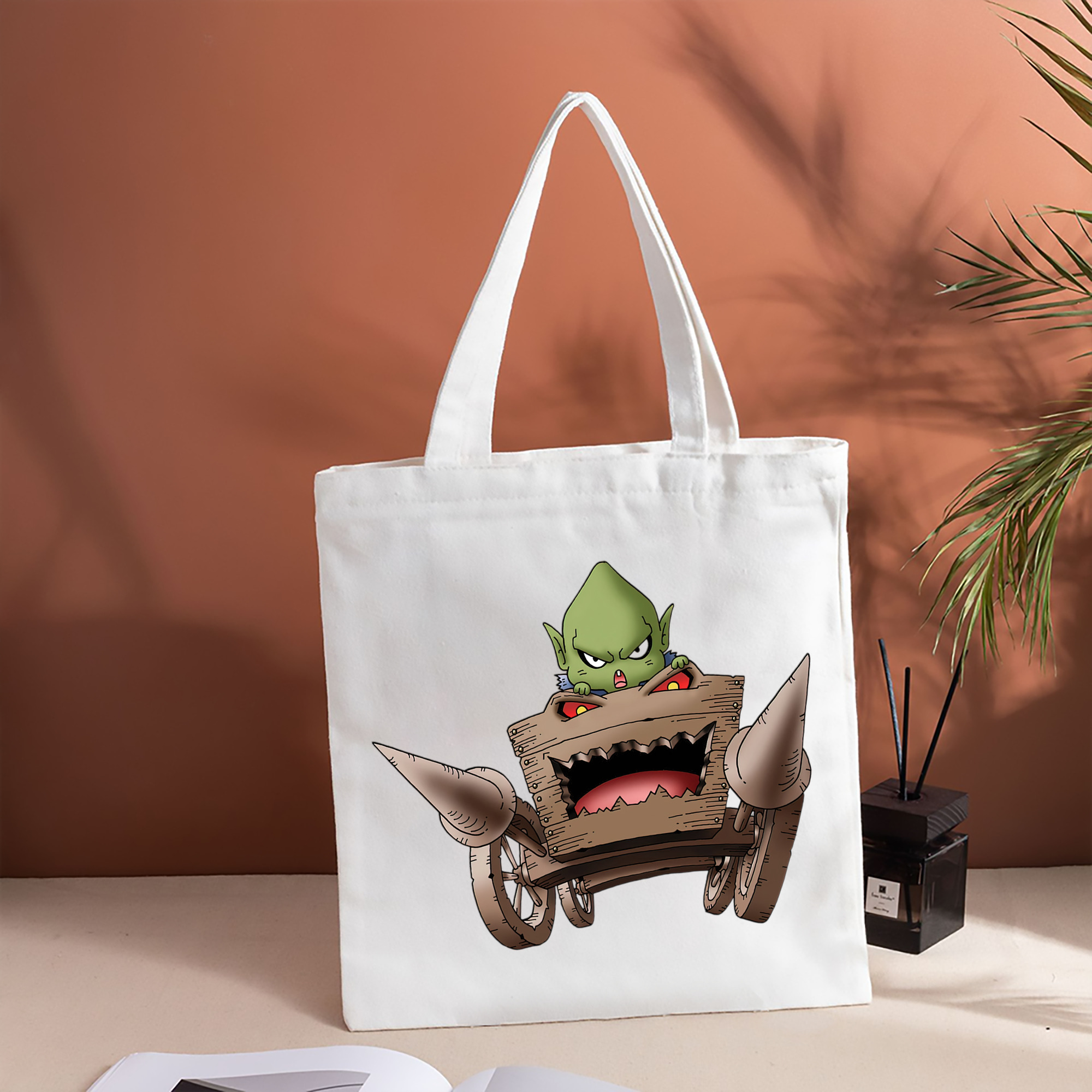 ドラゴンクエスト Doragon Kuesuto Dragon Quest 縦型キャンバス生地手提げバッグ　トートバッグ