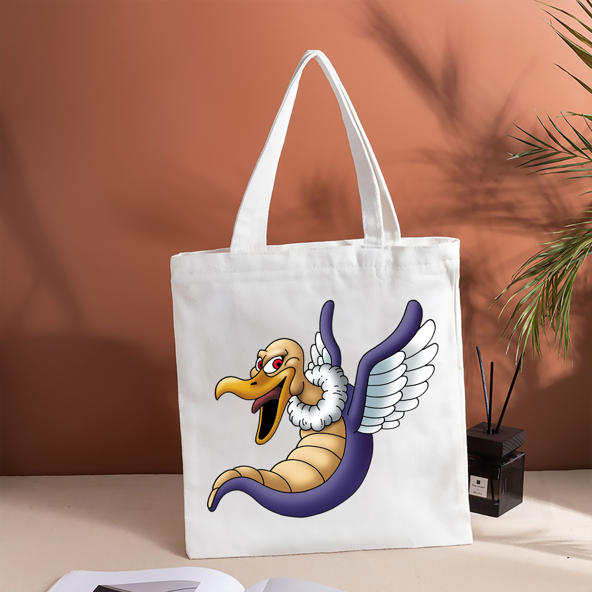 ドラゴンクエスト Doragon Kuesuto Dragon Quest 縦型キャンバス生地手提げバッグ　トートバッグ